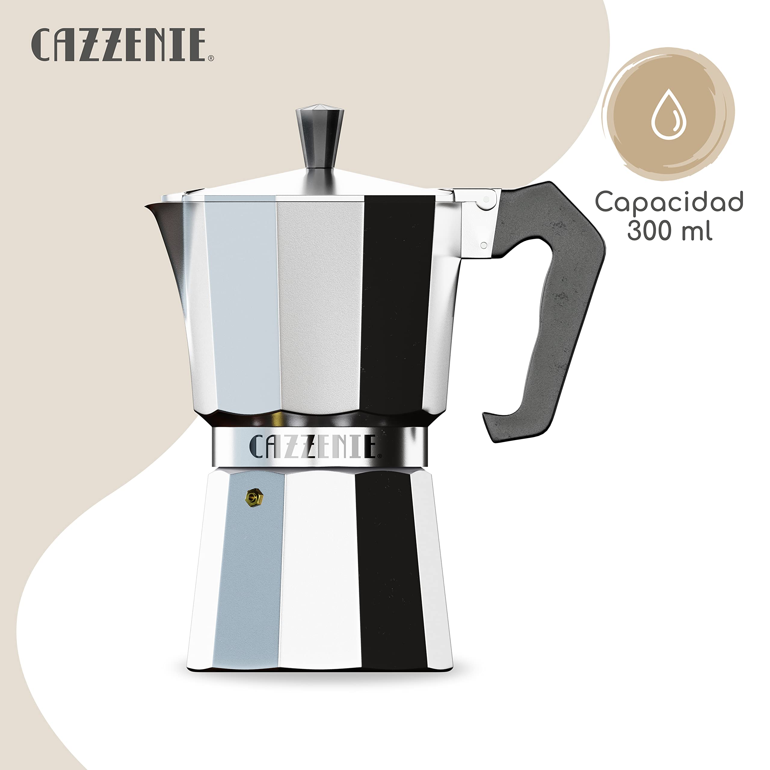 Foto 3 | Cafetera Italiana 300ml De Aluminio Cazzenie