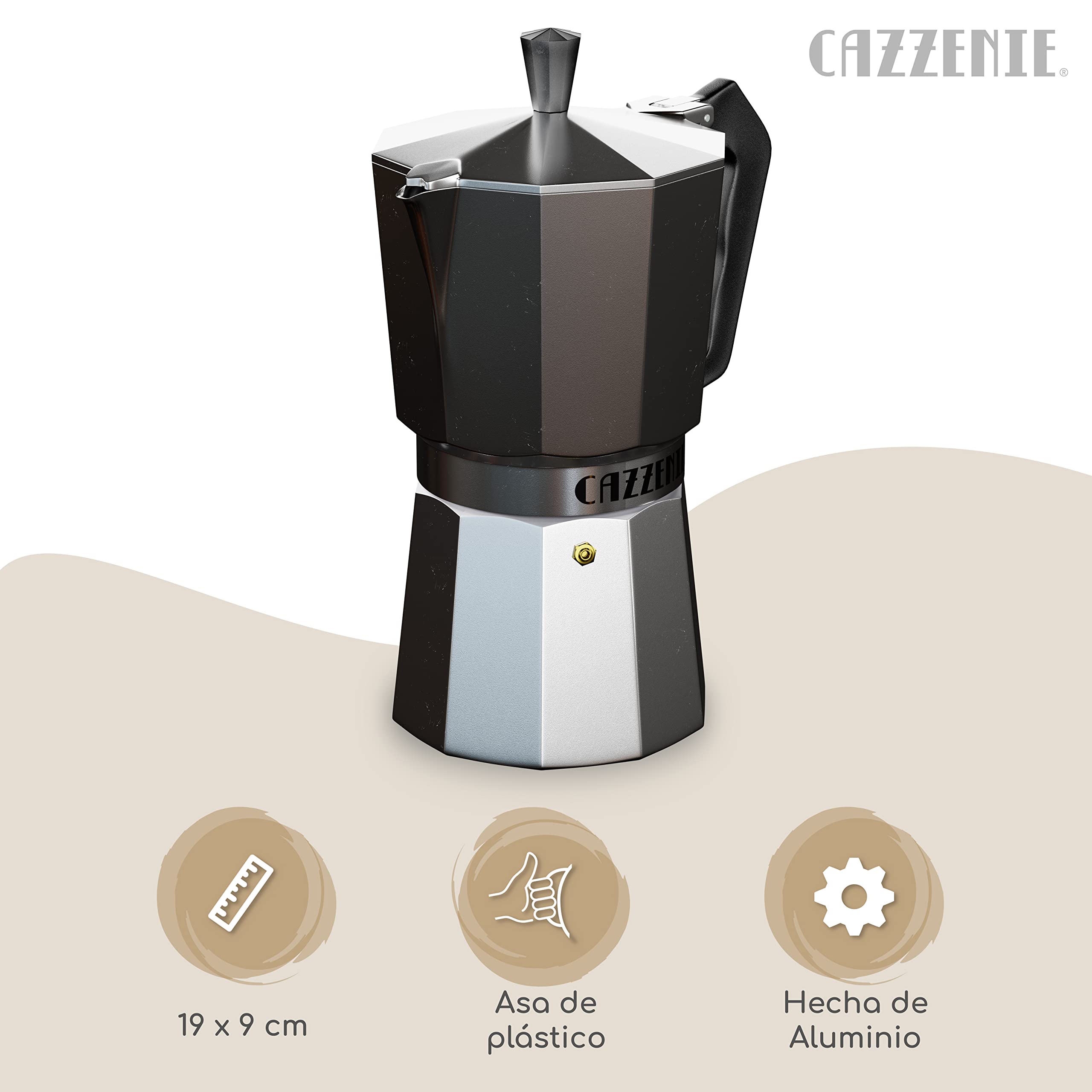 Foto 5 | Cafetera Italiana 300ml De Aluminio Cazzenie