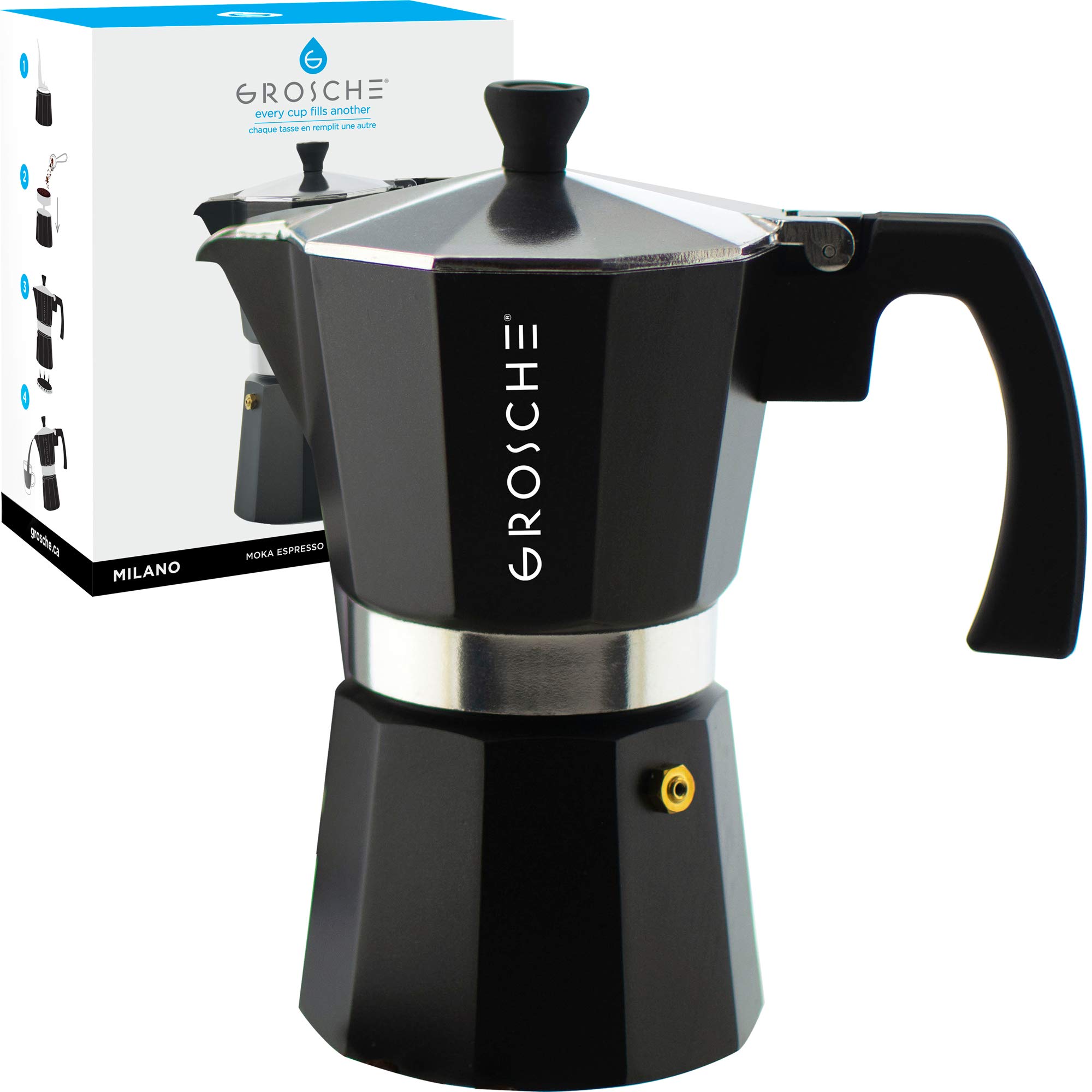 Cafetera Grosche Charcoal Milano 6 Tazas - Venta Internacional $1,158