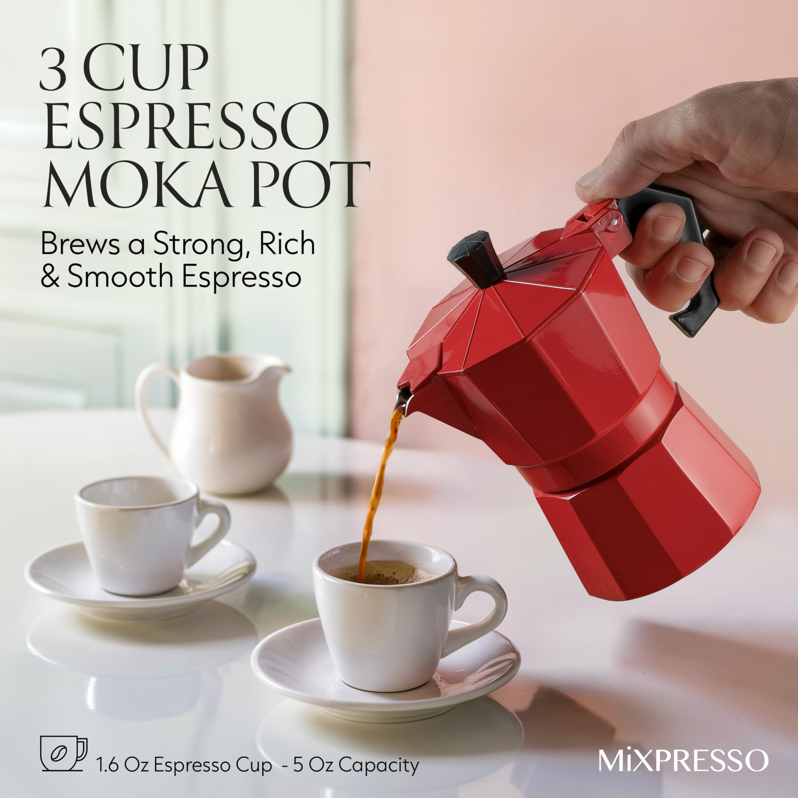 Foto 4 pulgar | Cafetera Mixpresso Moka Stove 150 Ml 3 Tazas - Venta Internacional