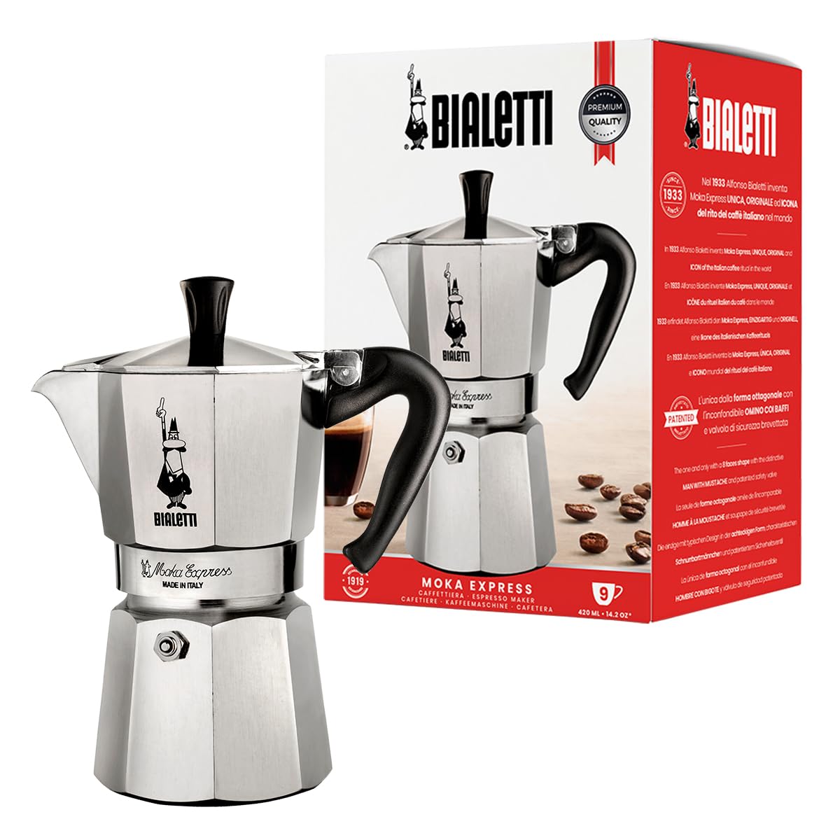 Foto 1 | Cafetera Espresso Stovetop Bialetti Moka Express 420 ml 9 Tazas - Venta Internacional