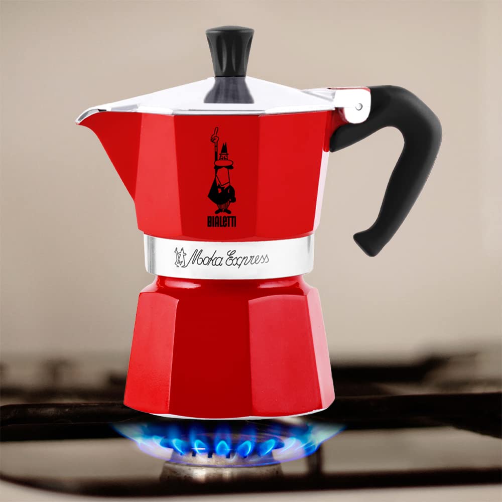 Foto 3 pulgar | Cafetera Espresso Bialetti Moka Express Roja para 6 Tazas - Venta Internacional