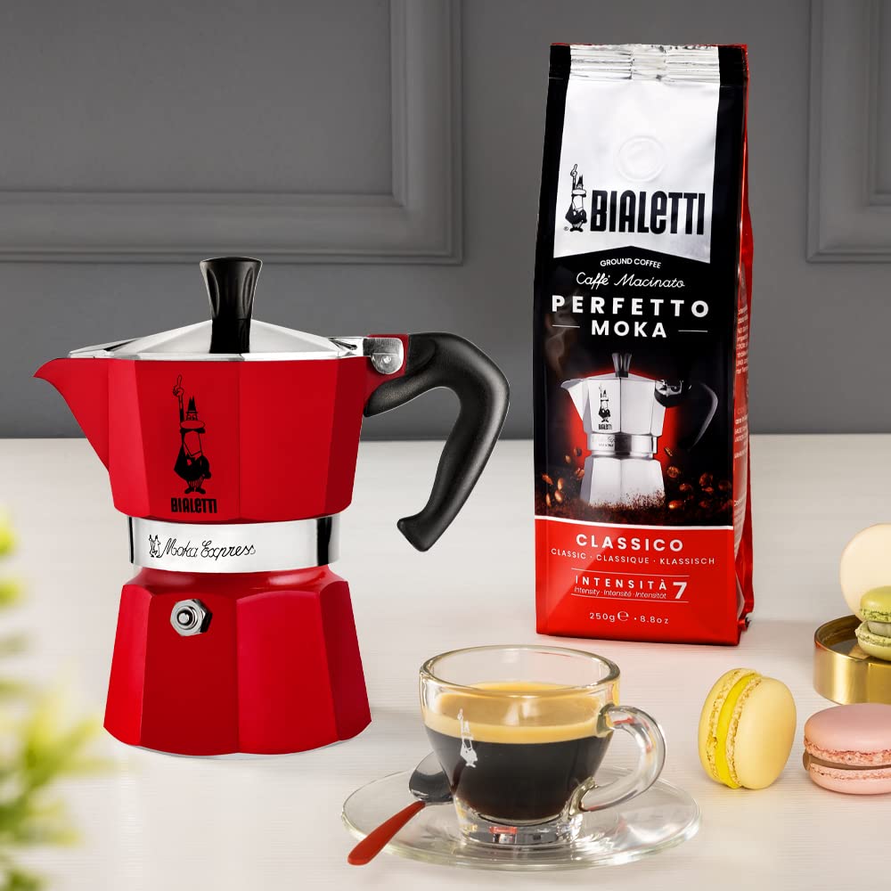 Foto 4 pulgar | Cafetera Espresso Bialetti Moka Express Roja para 6 Tazas - Venta Internacional