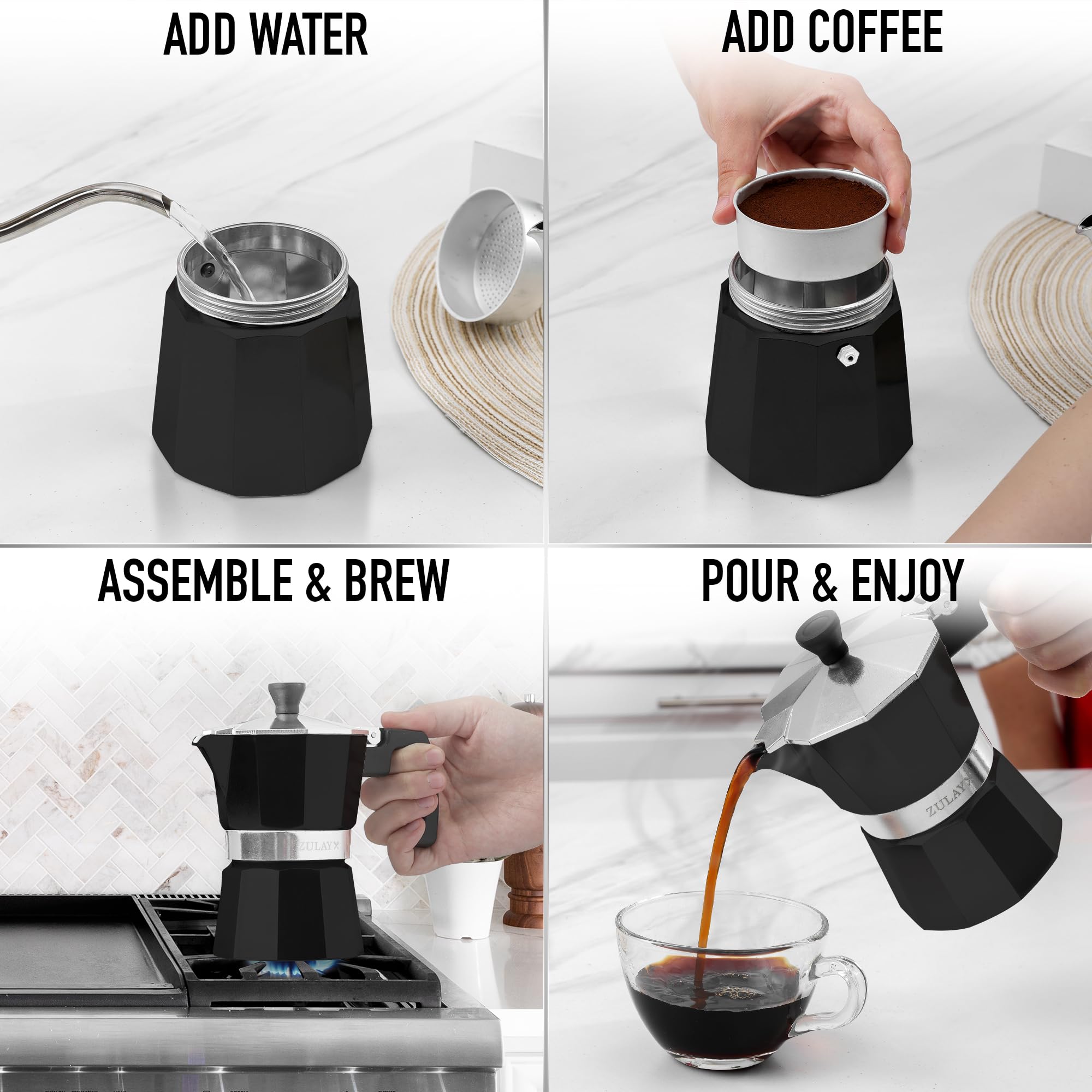 Foto 6 pulgar | Cafetera Moka Pot Espresso Zulay Premium 550 Ml 9 Tazas - Venta Internacional