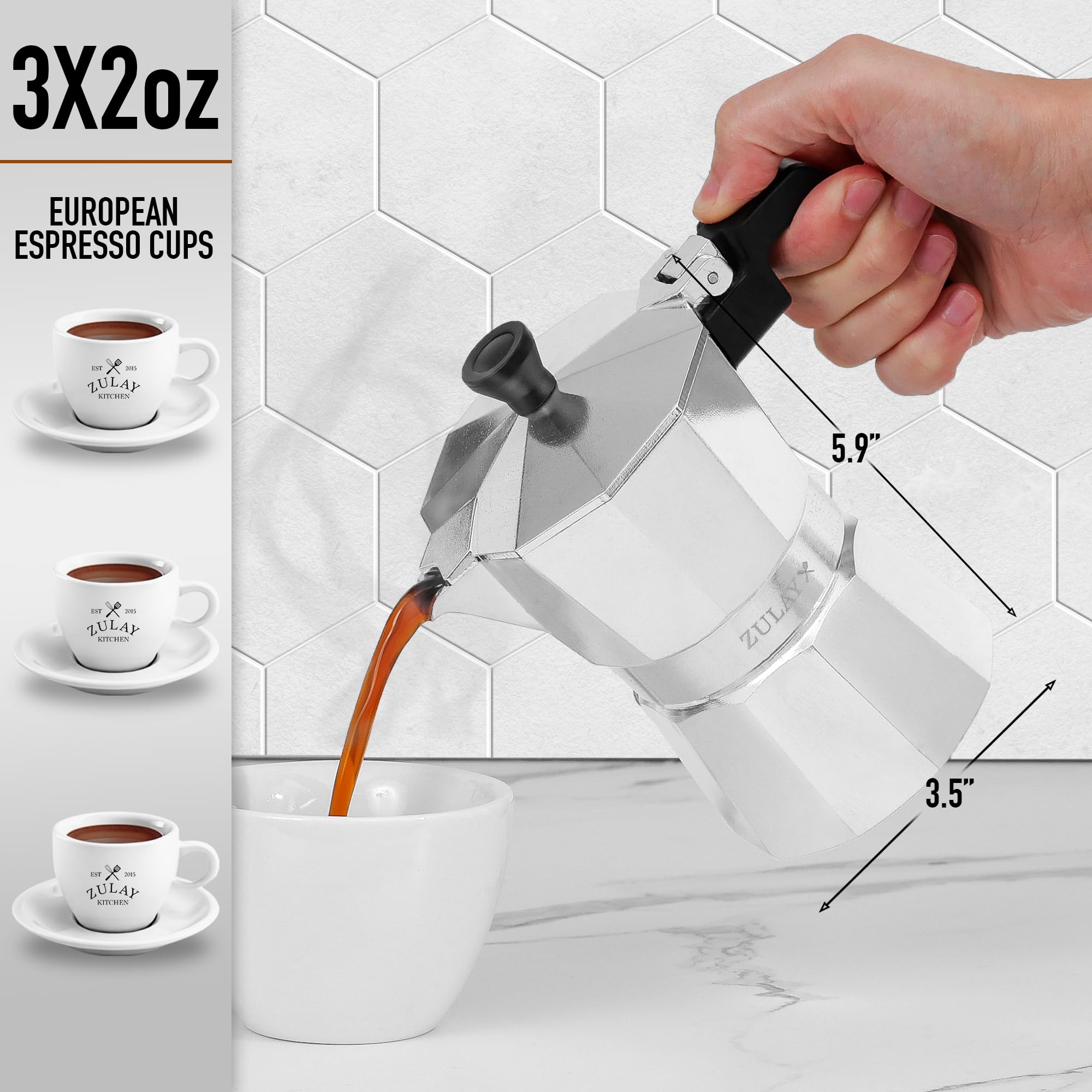 Foto 4 pulgar | Moka Pot Espresso Zulay Premium Silver 150 Ml Para 3 Tazas - Venta Internacional