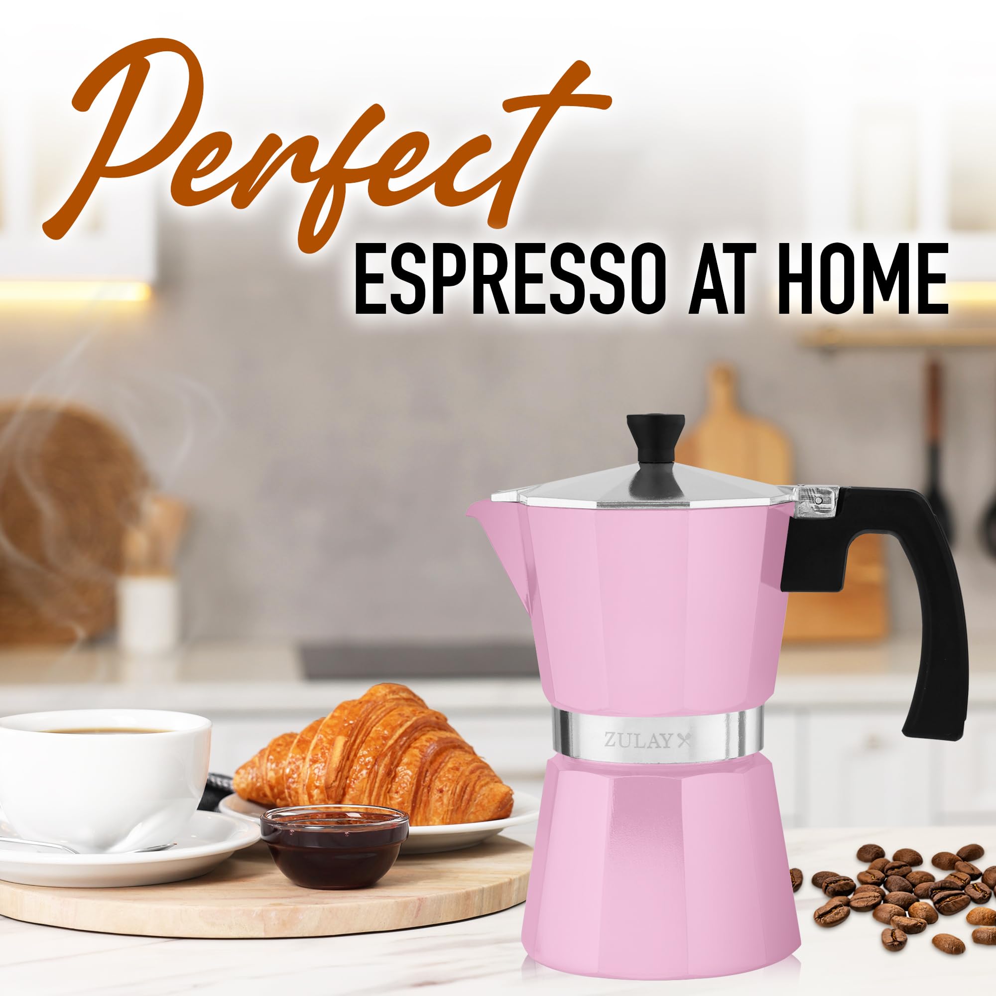 Foto 4 pulgar | Cafetera Moka Pot Espresso Zulay Premium 300 Ml, Rosa - Venta Internacional