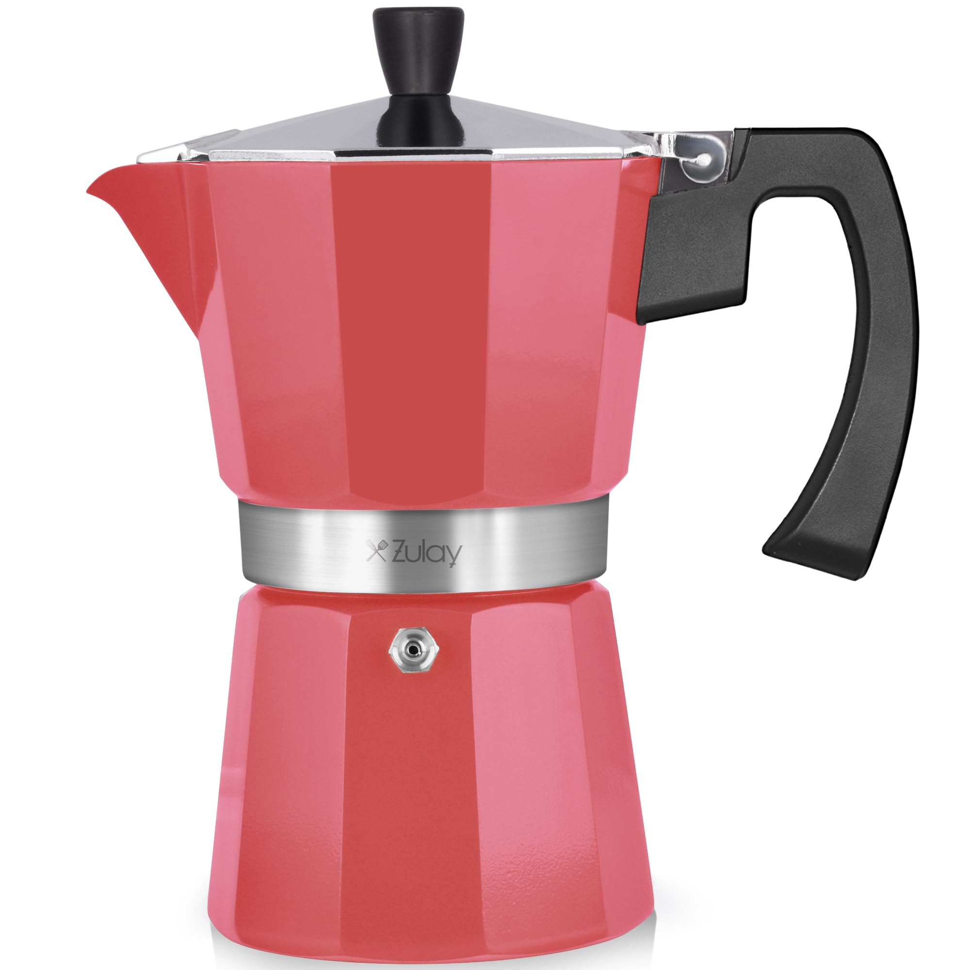 Moka Pot Espresso Zulay Premium A Prueba De Fugas 300 Ml Rojo - Venta Internacional