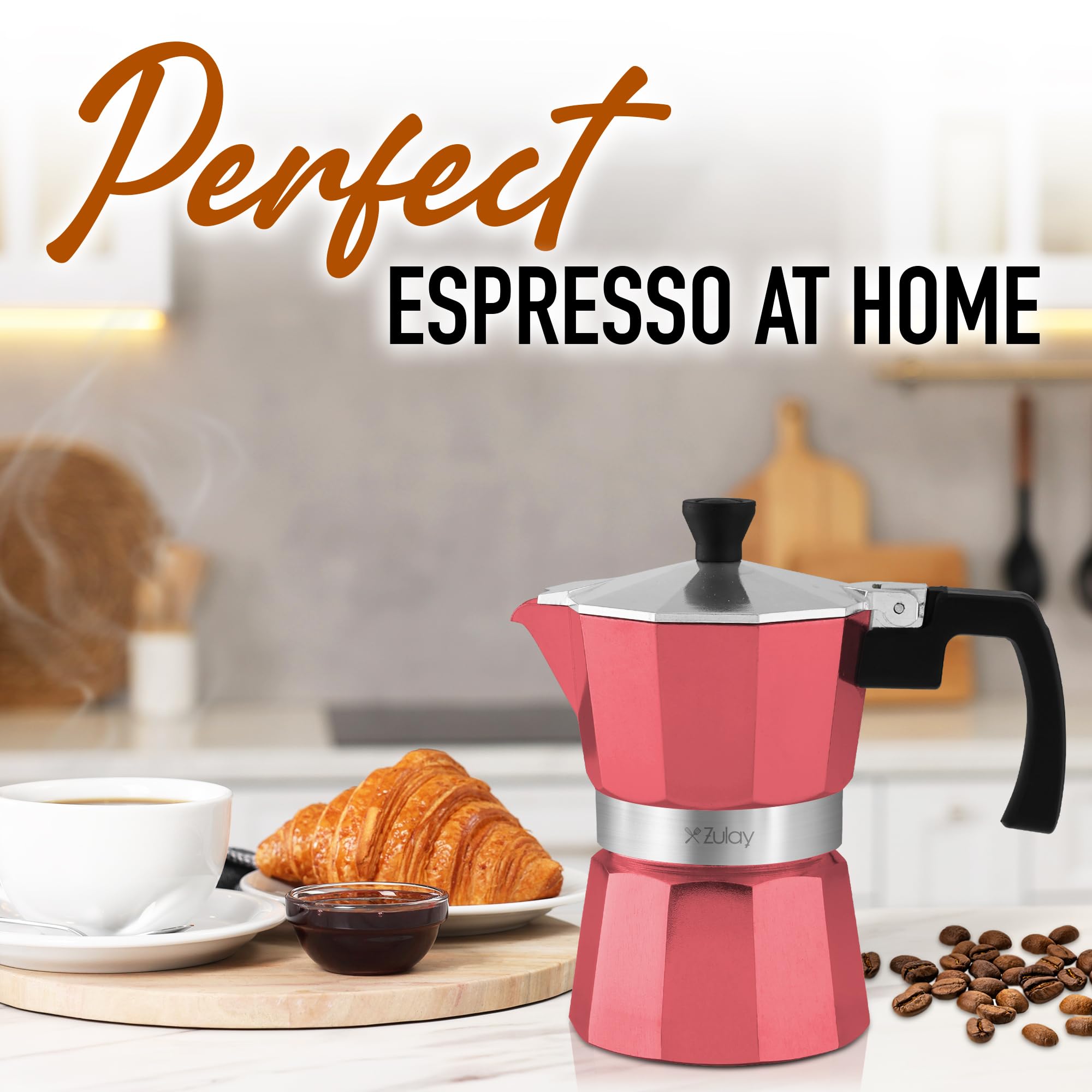Foto 4 pulgar | Moka Pot Espresso Zulay Premium A Prueba De Fugas 300 Ml Rojo - Venta Internacional