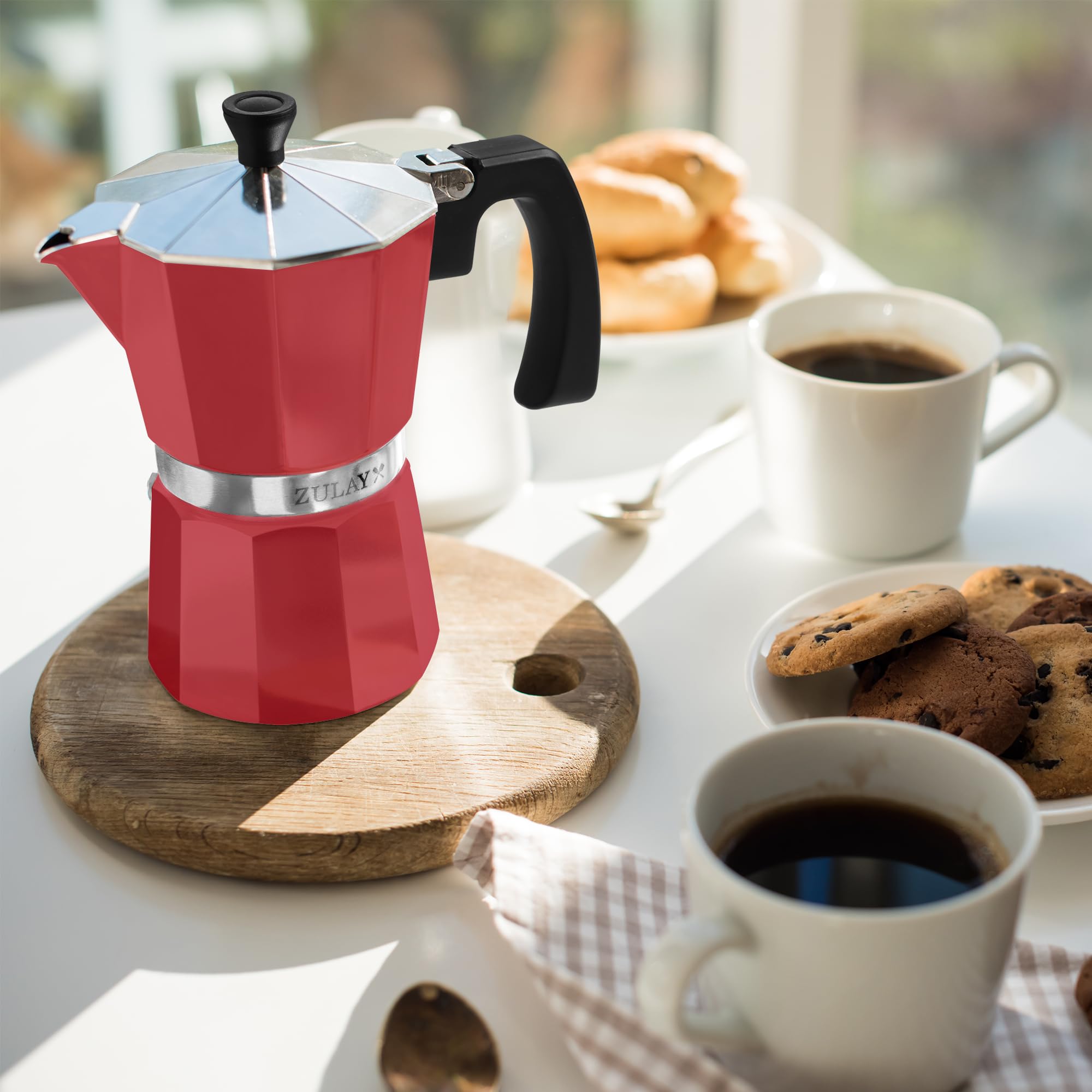 Foto 7 pulgar | Moka Pot Espresso Zulay Premium A Prueba De Fugas 300 Ml Rojo - Venta Internacional