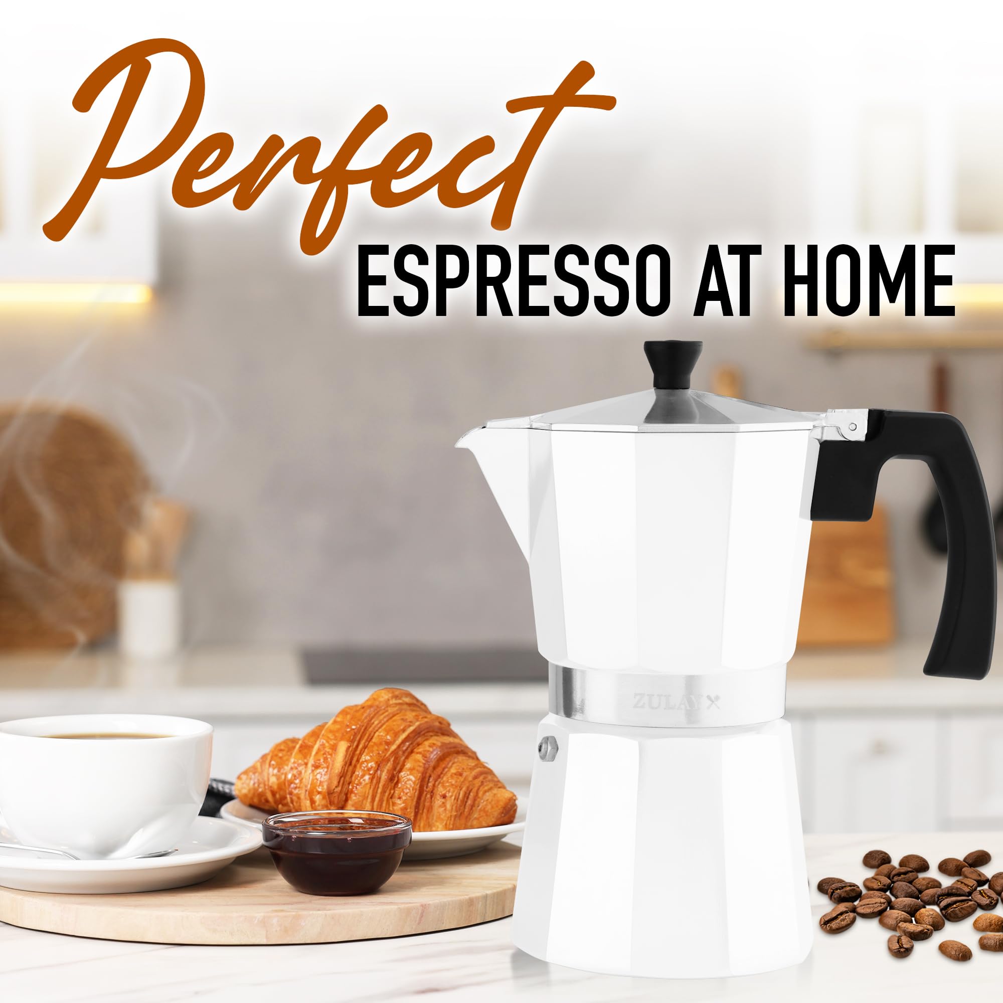 Foto 4 pulgar | Cafetera Moka Pot Espresso Zulay Premium 540 Ml Blanco - Venta Internacional