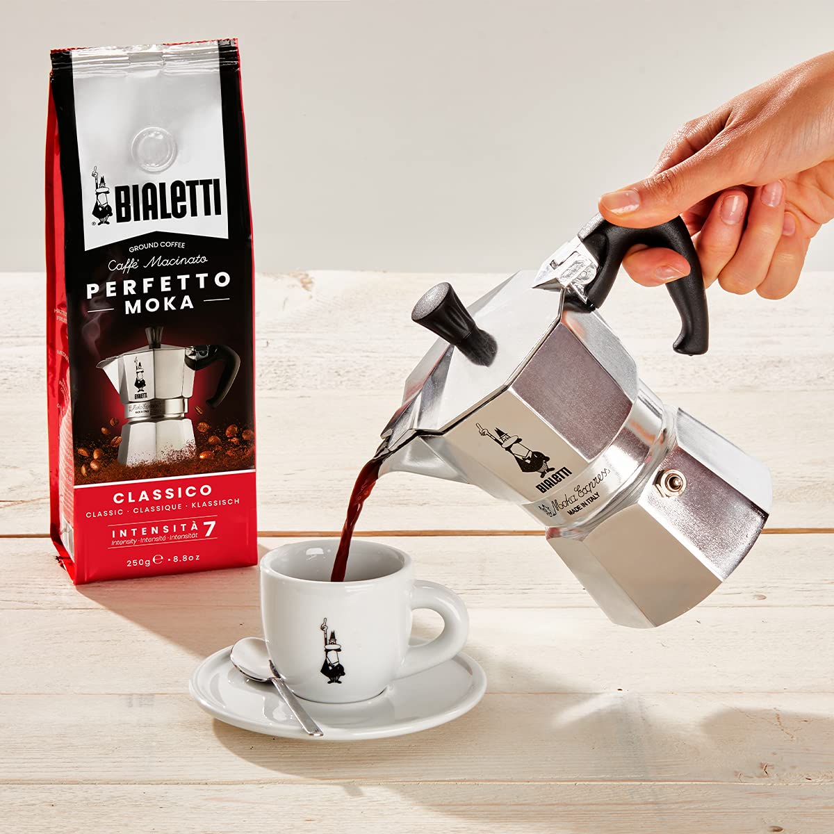 Foto 3 pulgar | Cafetera de Café Espresso Bialetti Plateada Moka Express 420 ml - Venta Internacional