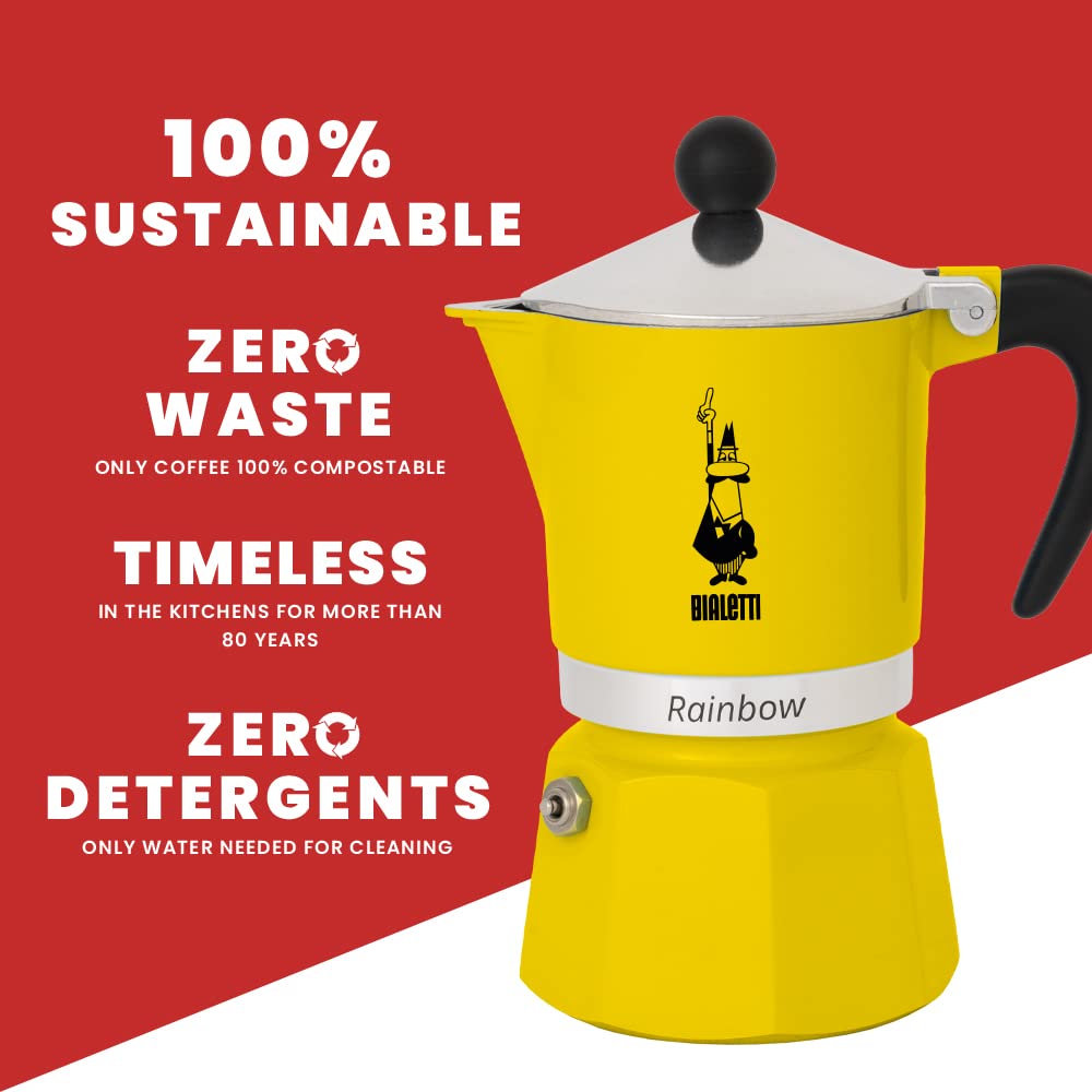 Foto 5 | Cafetera Bialetti Rainbow 4983 Amarilla 30 Cm - Venta Internacional.