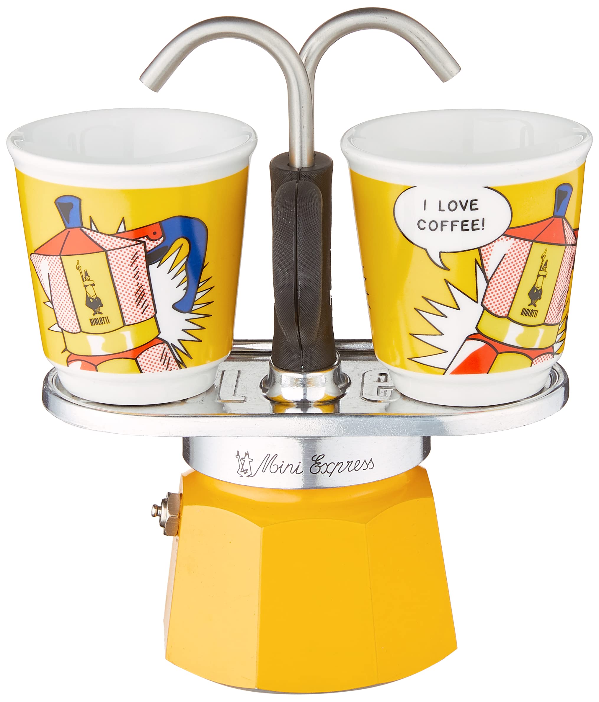 Foto 2 pulgar | Set Moka Bialetti Mini Express Lichtenstein De 2 Tazas, Color Amarillo - Venta Internacional.
