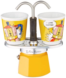 Foto 1 | Set Moka Bialetti Mini Express Lichtenstein De 2 Tazas, Color Amarillo - Venta Internacional.