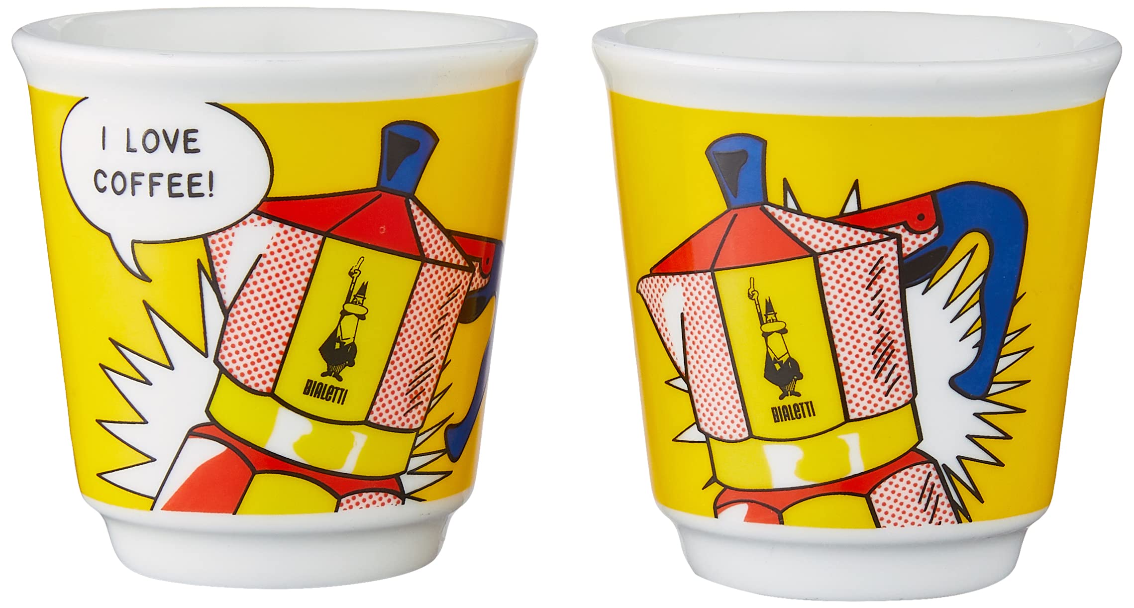 Foto 4 pulgar | Set Moka Bialetti Mini Express Lichtenstein De 2 Tazas, Color Amarillo - Venta Internacional.