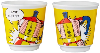 Foto 3 | Set Moka Bialetti Mini Express Lichtenstein De 2 Tazas, Color Amarillo - Venta Internacional.