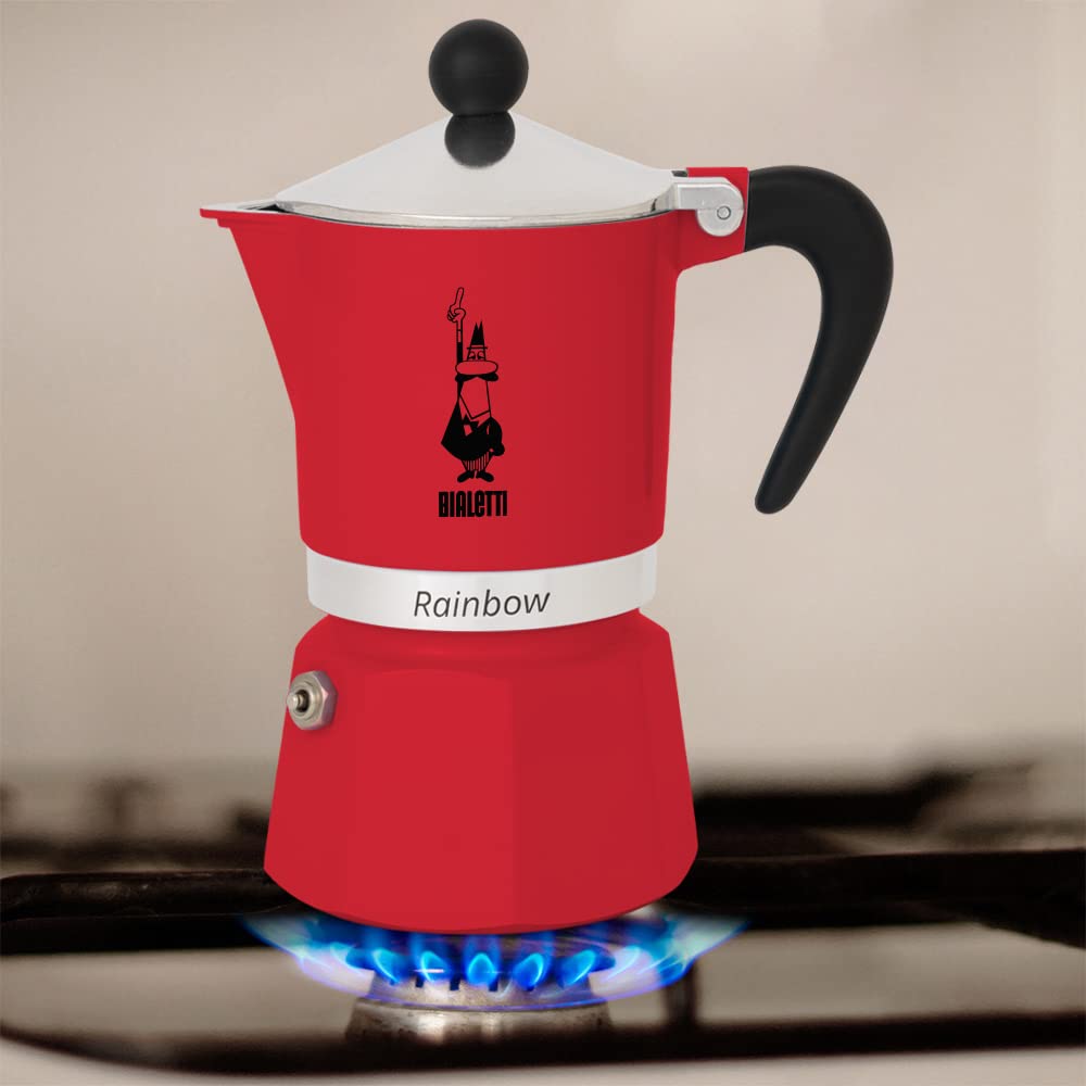 Foto 4 pulgar | Cafetera Bialetti 4961 Rainbow Para 1 Taza, Aluminio, Color Rojo - Venta Internacional.