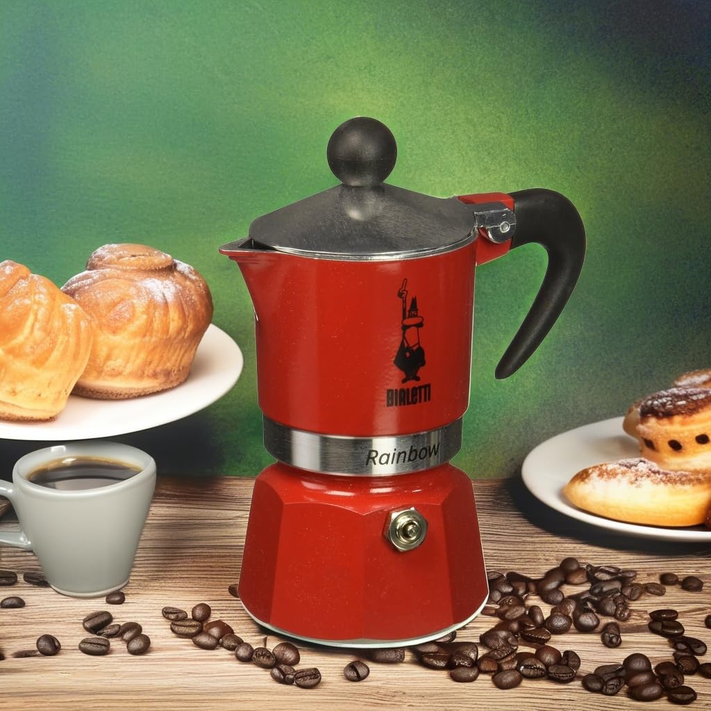 Foto 5 | Cafetera Bialetti 4961 Rainbow Para 1 Taza, Aluminio, Color Rojo - Venta Internacional.