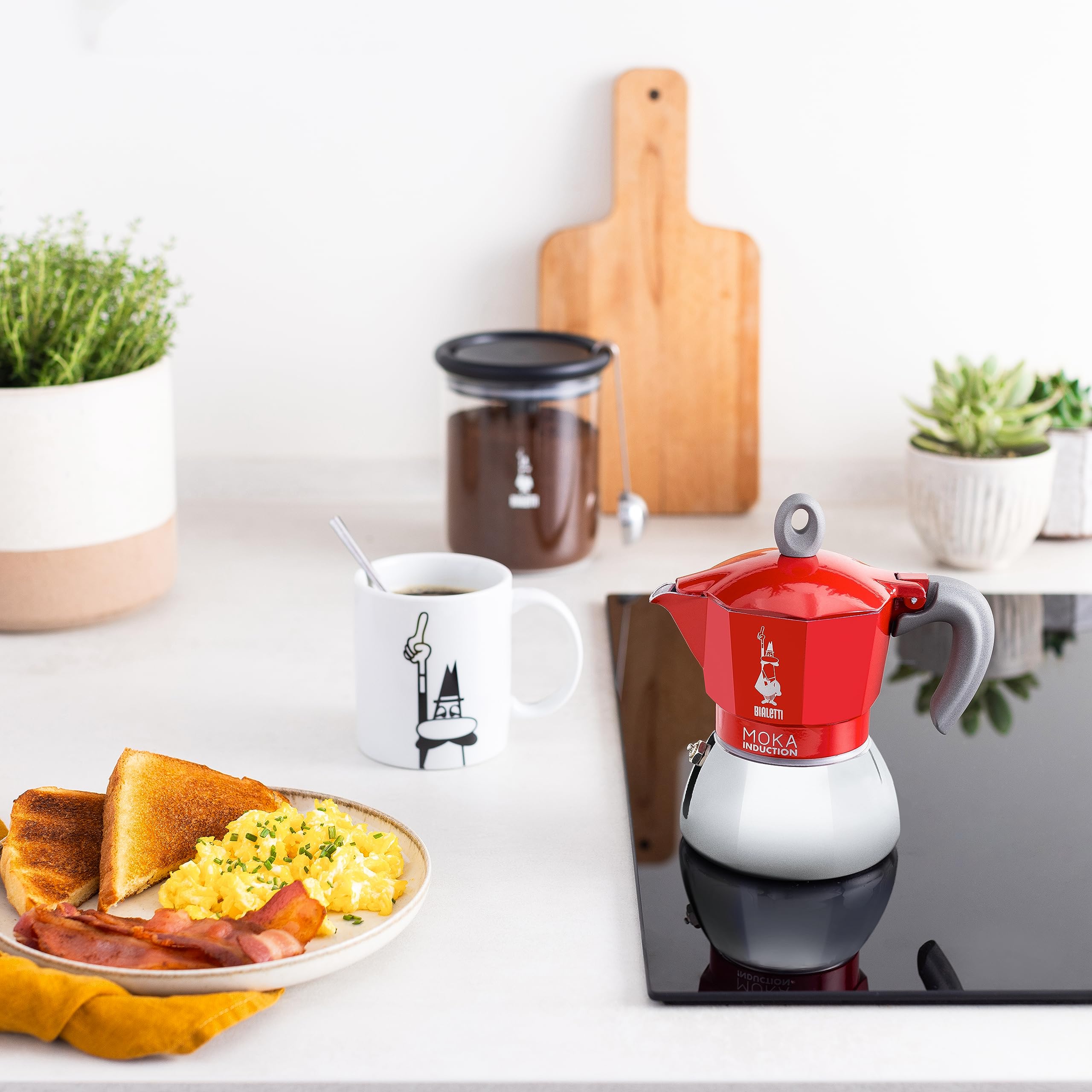 Foto 5 pulgar | Moka Pot Bialetti Moka Induction, 6 Tazas, Rojo Espresso - Venta Internacional.