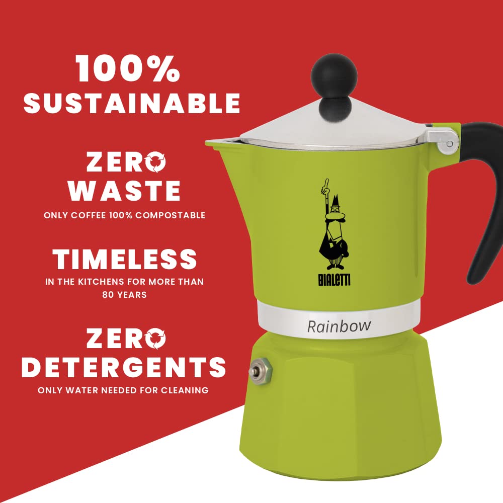 Foto 6 pulgar | Máquina De Café Espresso Bialetti Rainbow 4973 Verde 30 Cm - Venta Internacional.