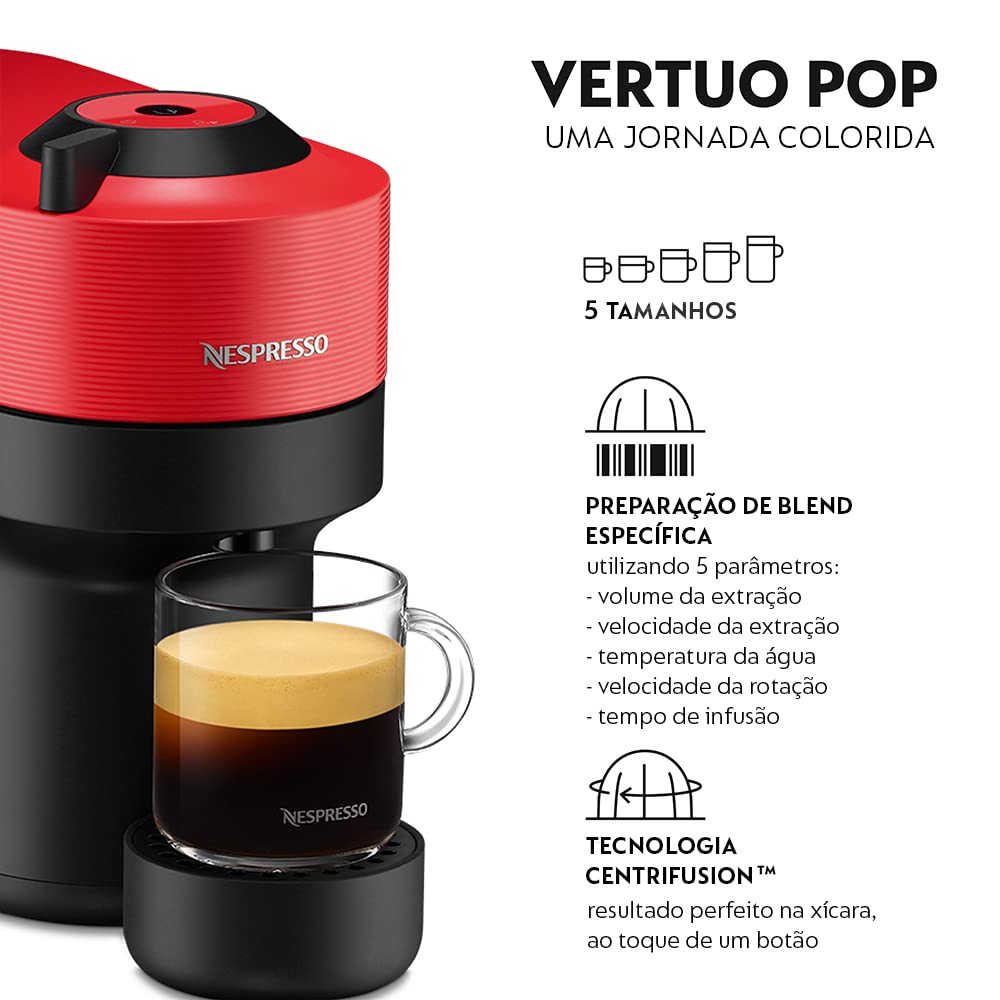 Foto 5 pulgar | Cafetera Nespresso Vertuo Pop Pepper Red 110v - Venta Internacional.
