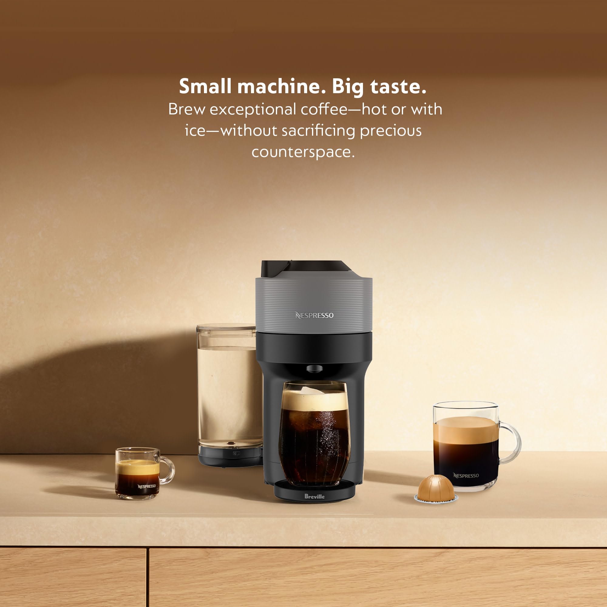 Foto 3 pulgar | Cafetera Nespresso Vertuo Pop+ Breville Gris Oscuro - Venta Internacional