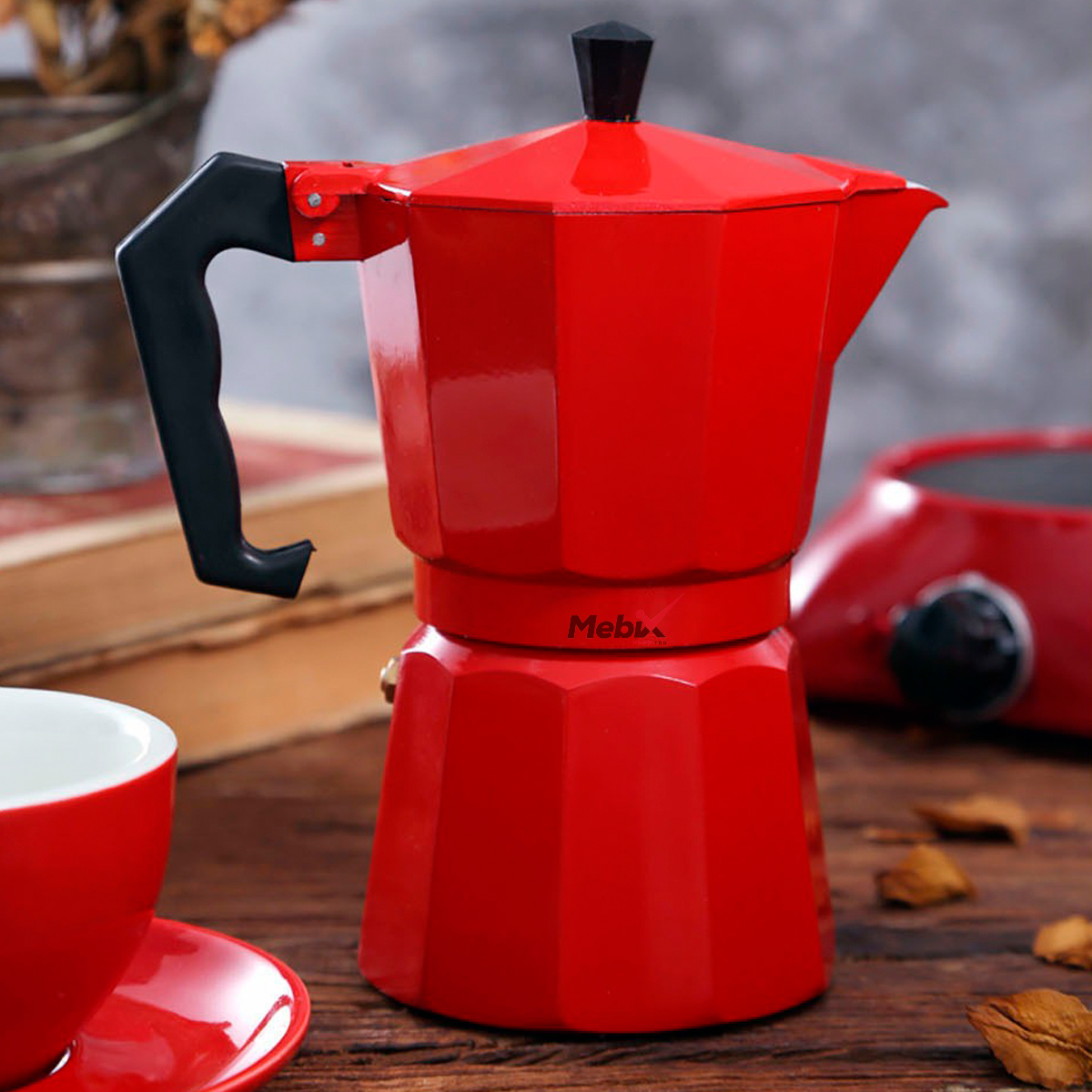 Foto 4 pulgar | Cafetera Italiana Roja para Expresso 6 Tazas