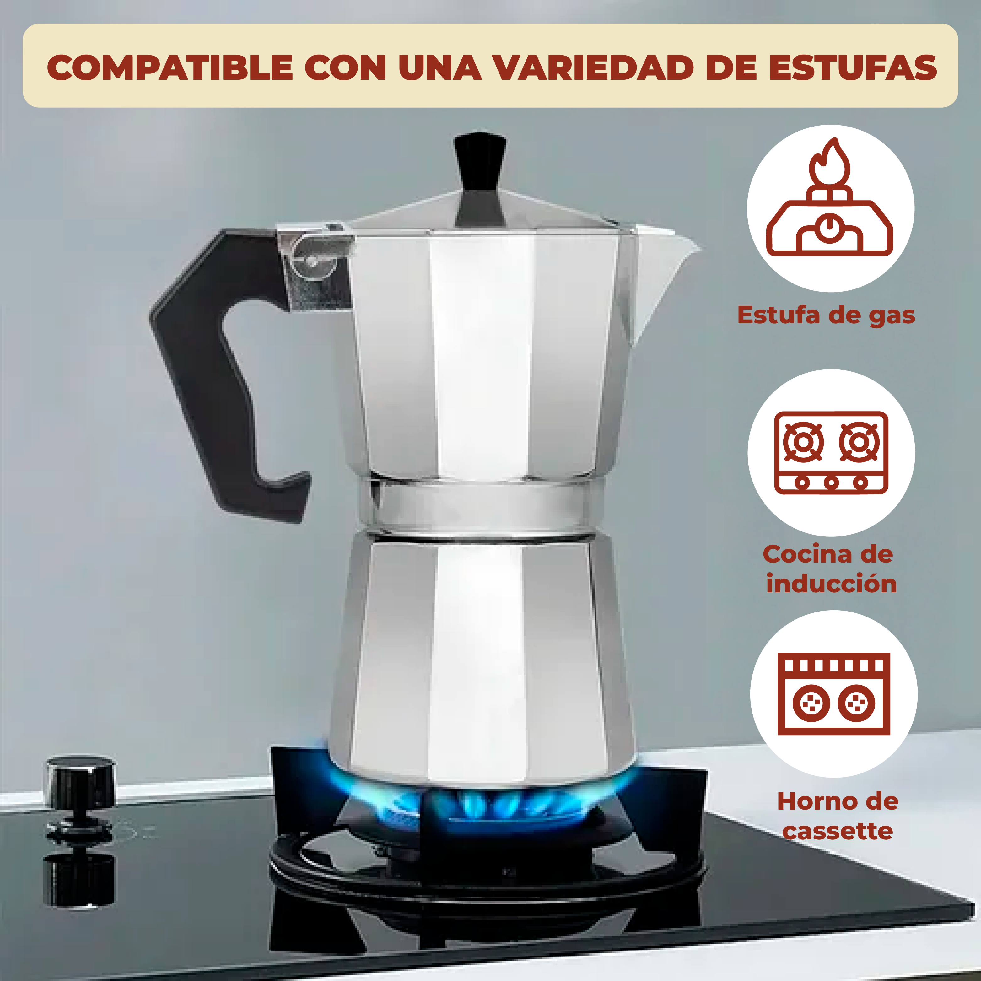 Foto 5 pulgar | Cafetera Moka Italiana Espresso Mebix TRD para 6 Tazas