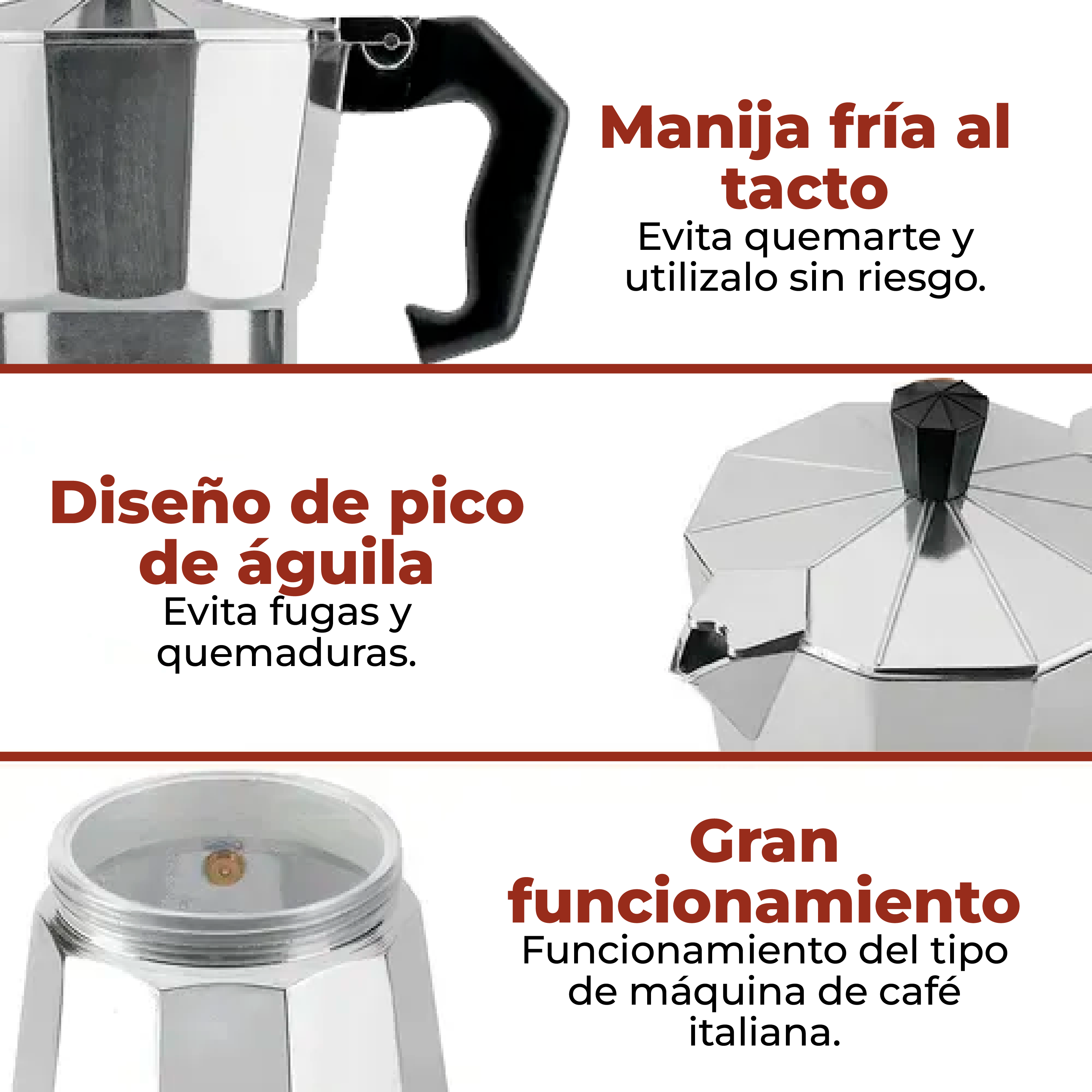 Foto 7 pulgar | Cafetera Moka Italiana Espresso Mebix TRD para 6 Tazas
