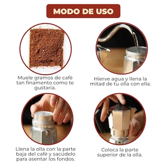 Foto 8 | Cafetera Moka Italiana Espresso Mebix TRD para 6 Tazas