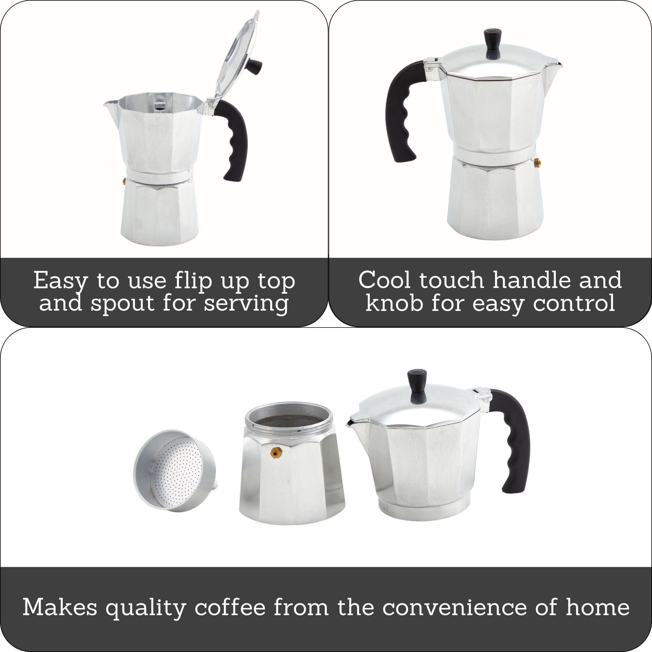 Foto 3 pulgar | Cafetera Con Estufa Imusa De Aluminio Fundido Para 9 Tazas - Venta Internacional.