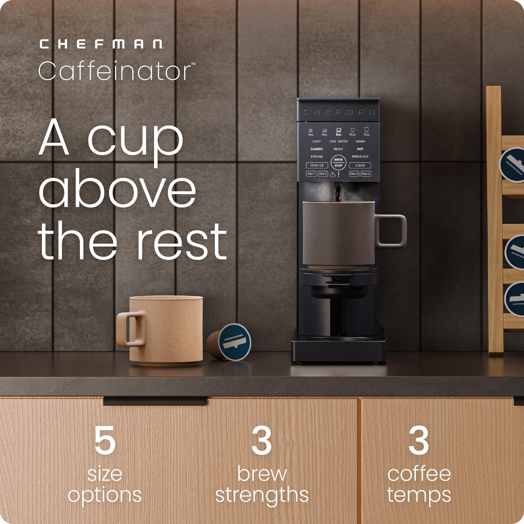 Foto 3 pulgar | Cafetera Chefman Caffeinator Single Serve 1.4 L Midnight - Venta Internacional.