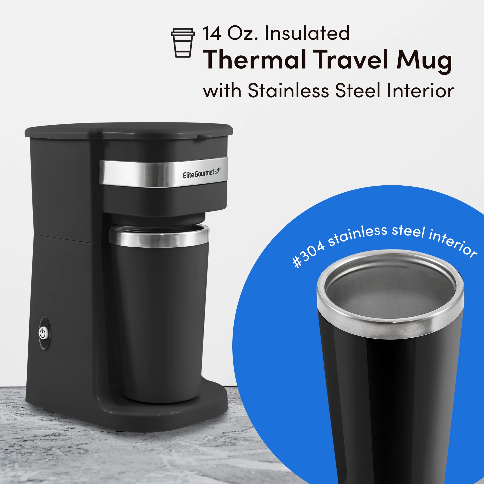 Foto 6 pulgar | Cafetera Elite Gourmet Ehc114 Con Taza Térmica De 400 Ml  Color Negro - Venta Internacional.