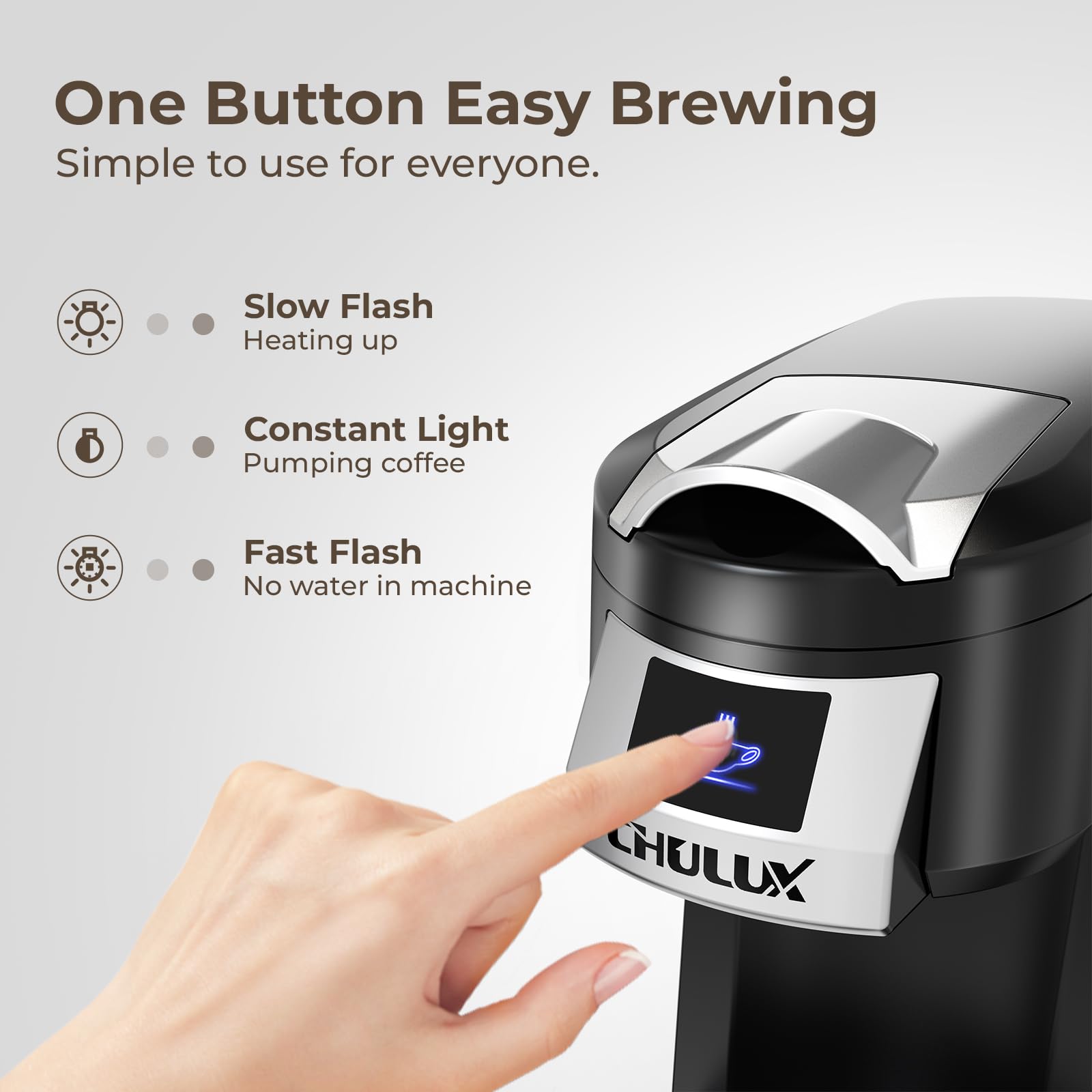 Foto 4 pulgar | Cafetera Chulux Classic Single Serve Para K Cup  Color Negro - Venta Internacional.