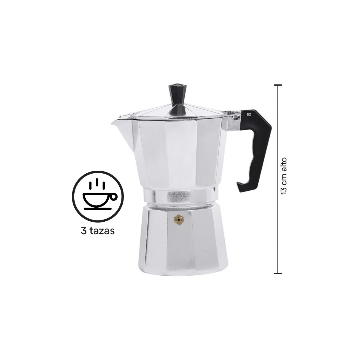Foto 3 pulgar | Cafetera Moka Italiana Espresso Eo Safe Imports Esi-20308 Plata