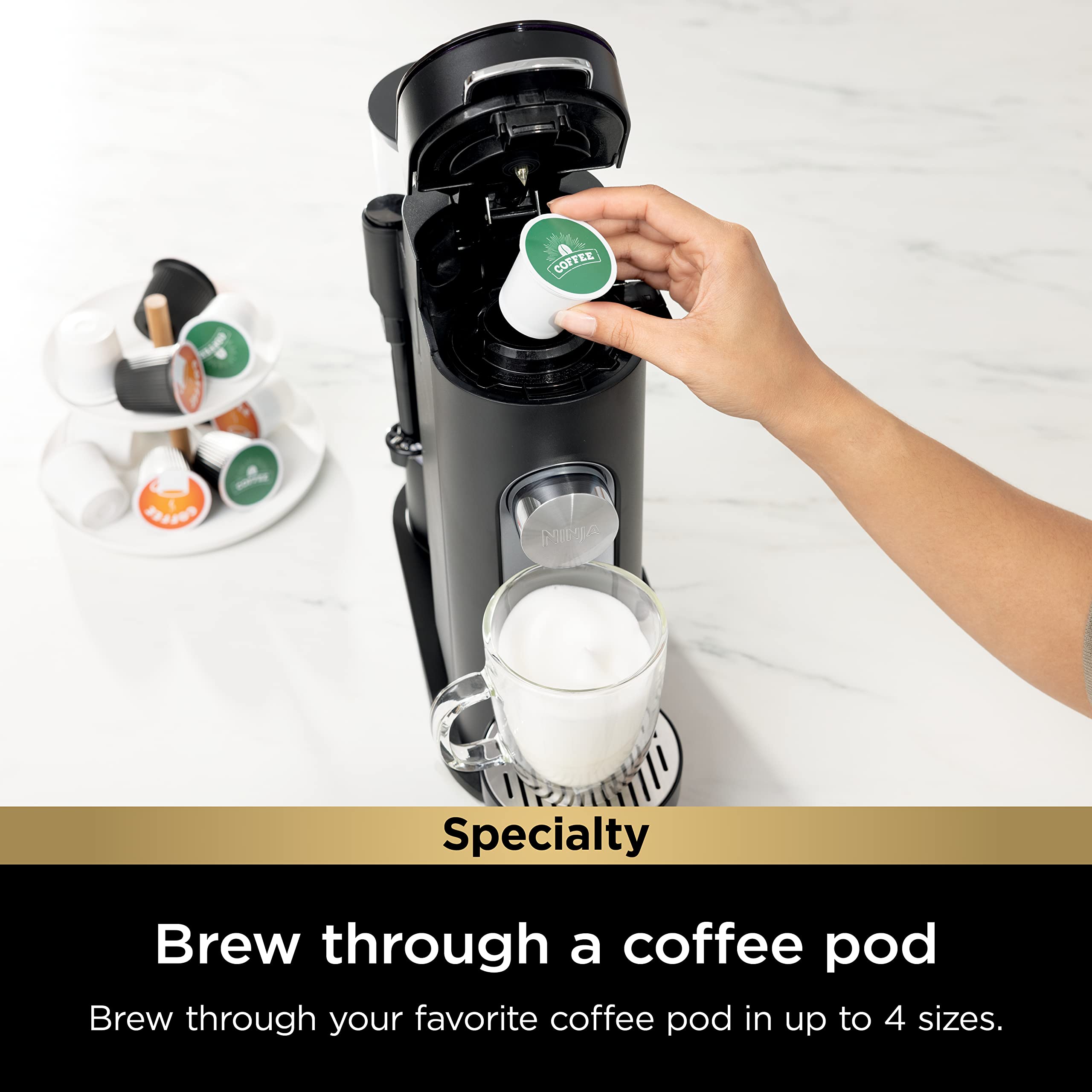 Foto 3 pulgar | Cafetera Ninja Pod & Grounds Con Espumador De Leche De 1 65 Litros - Venta Internacional.