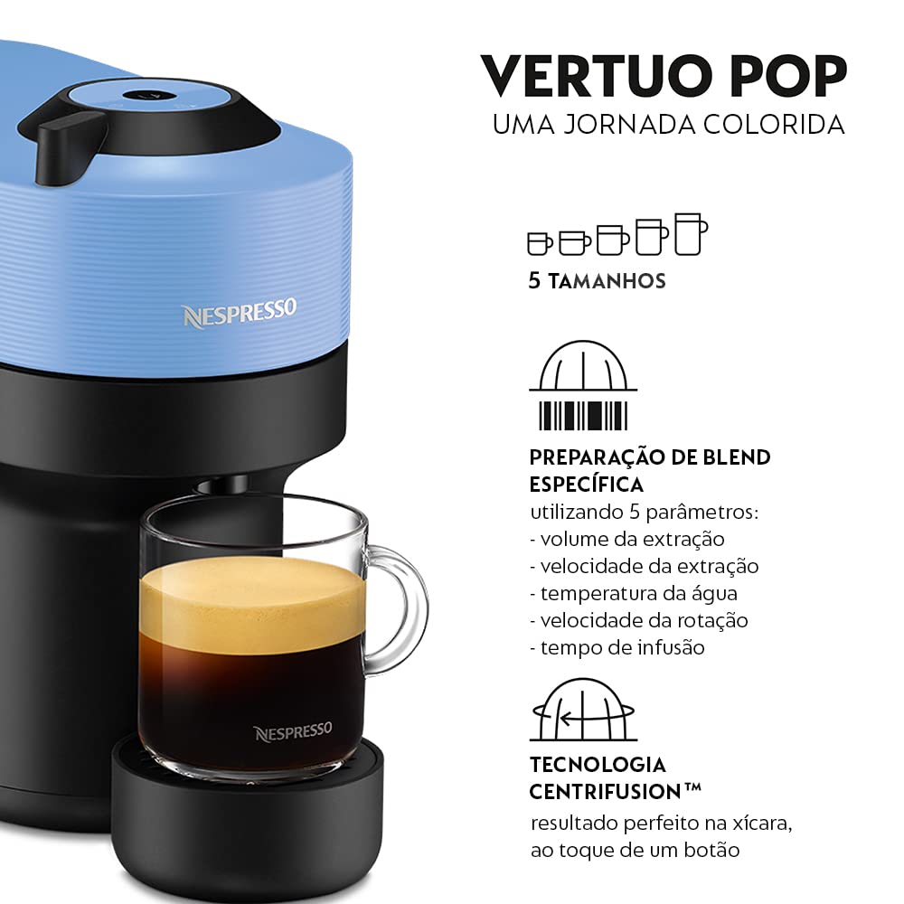 Foto 5 pulgar | Cafetera Nespresso Vertuo Pop Pacific Blue 110v - Venta Internacional