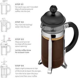 Foto 4 | Cafetera Bodum French Press Negra 1 Litro - Venta Internacional