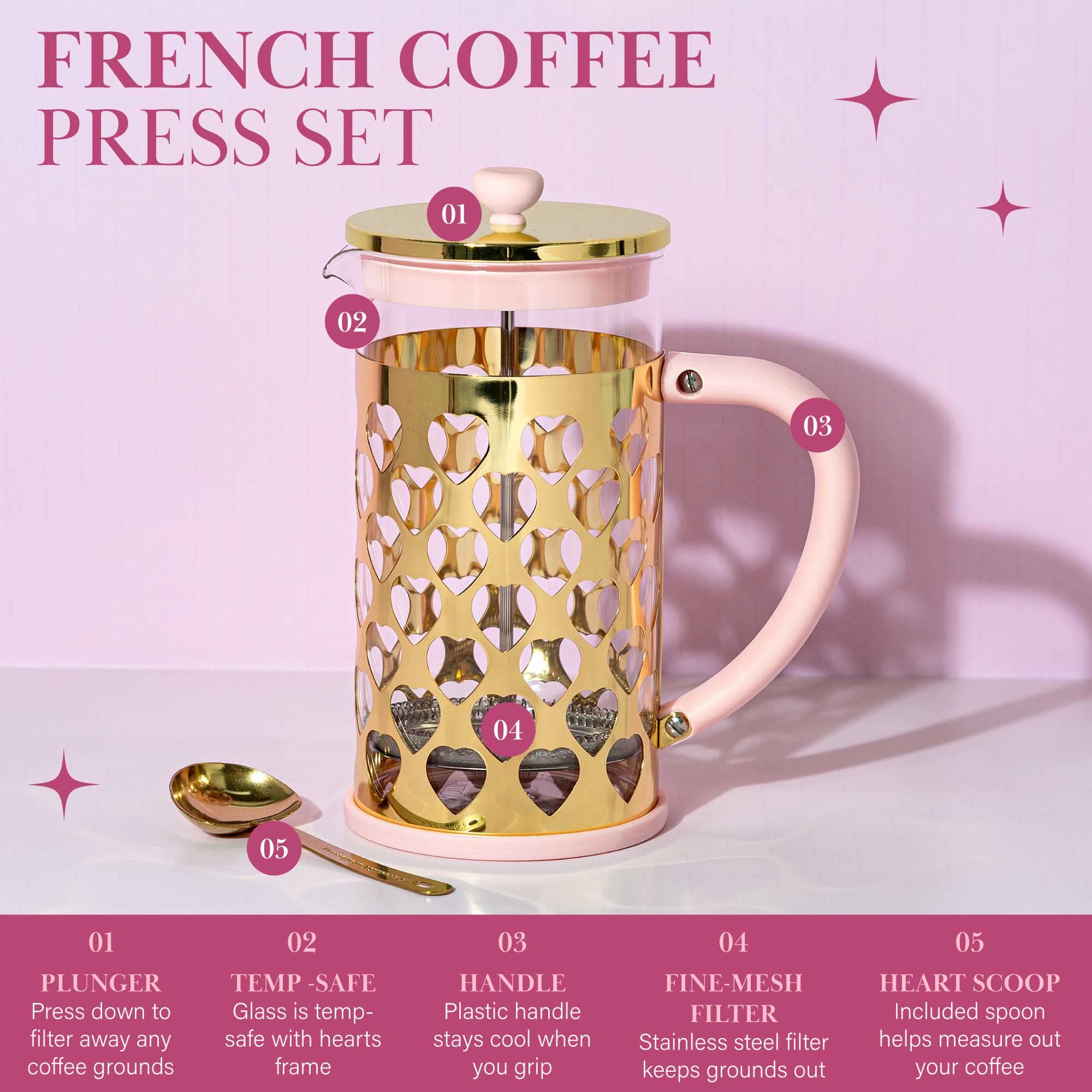 Foto 4 pulgar | Cafetera French Press Paris Hilton de 34 Onzas con Cuchara Medidora - Venta Internacional