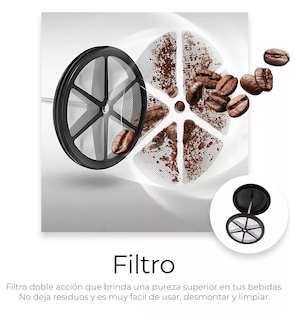 Foto 6 | Cafetera de Prensa Francesa Negra de Acero Inoxidable y Vidrio 1 l