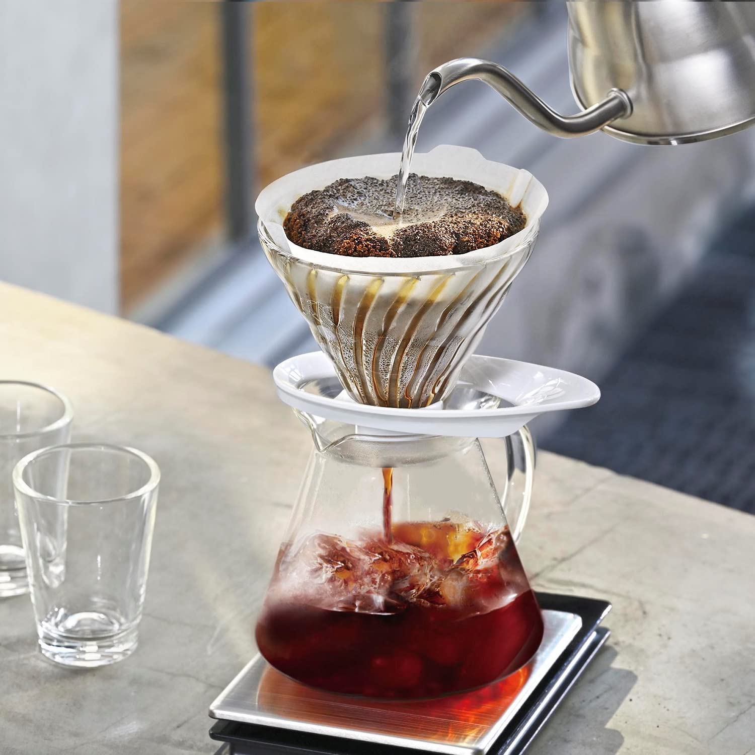 Foto 7 | Gotero De Café Hario V60 Vdgr-01-w, Cristal Resistente Al Calor, Blanco - Venta Internacional.