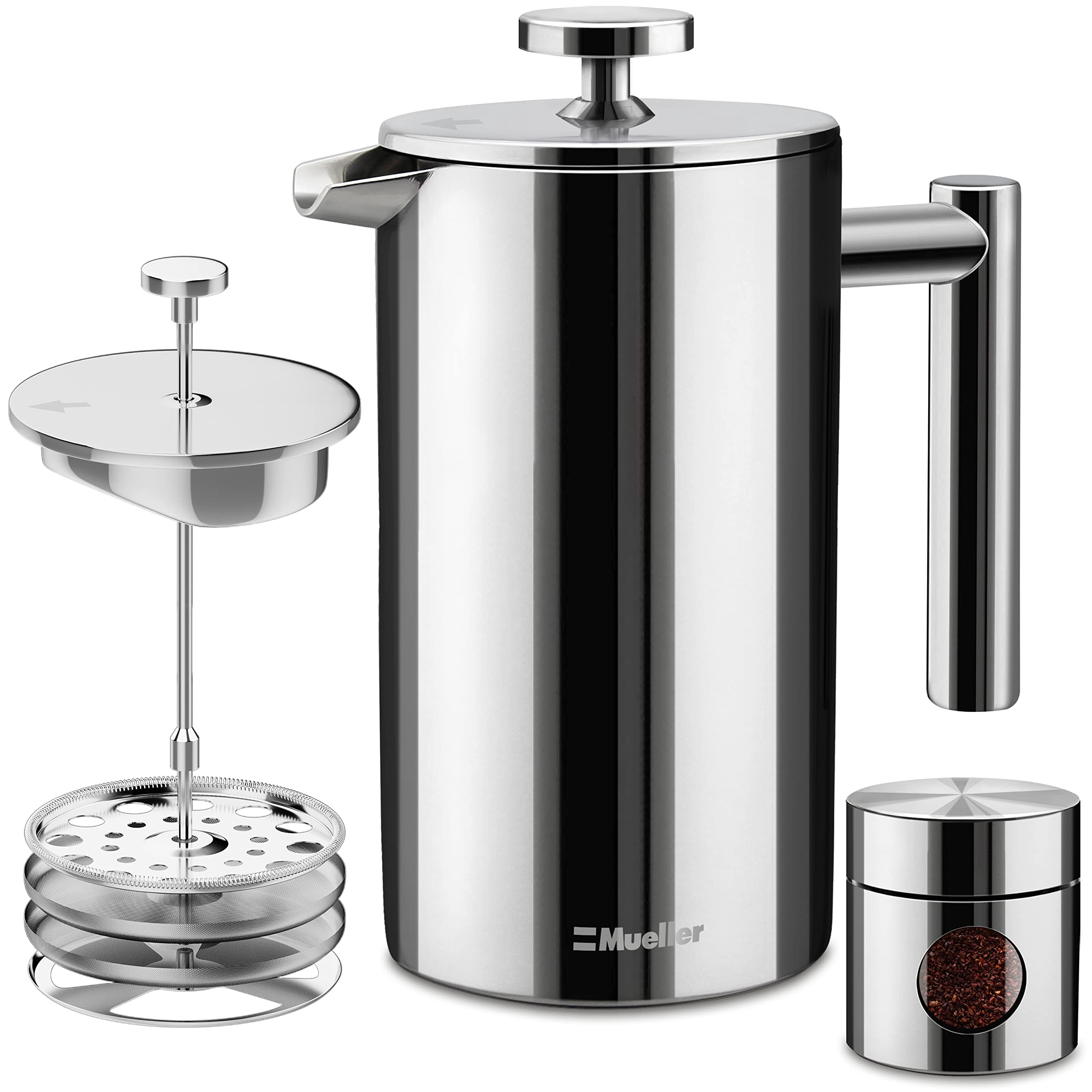Foto 2 pulgar | Cafetera French Press Mueller 1l De Acero Inoxidable - Venta Internacional