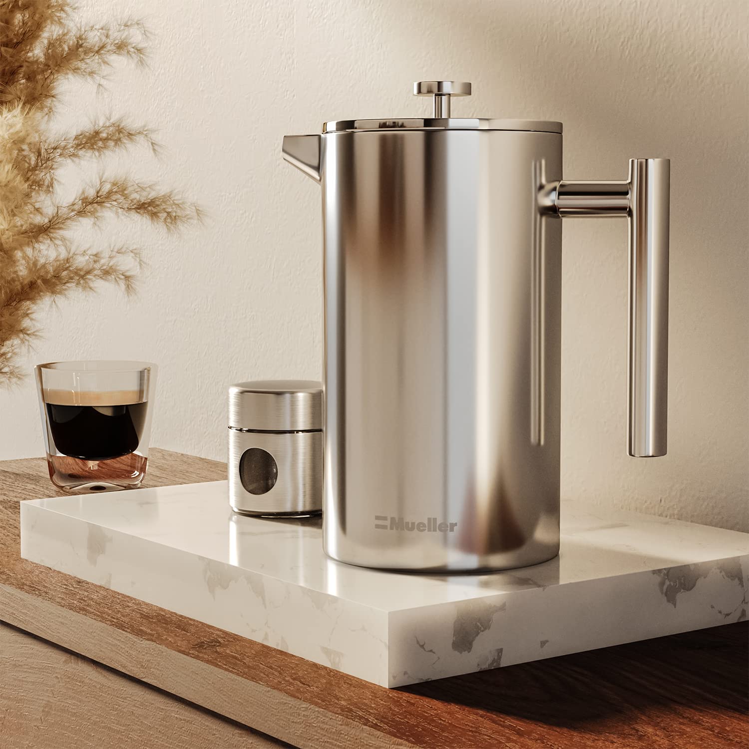 Foto 8 pulgar | Cafetera French Press Mueller 1l De Acero Inoxidable - Venta Internacional