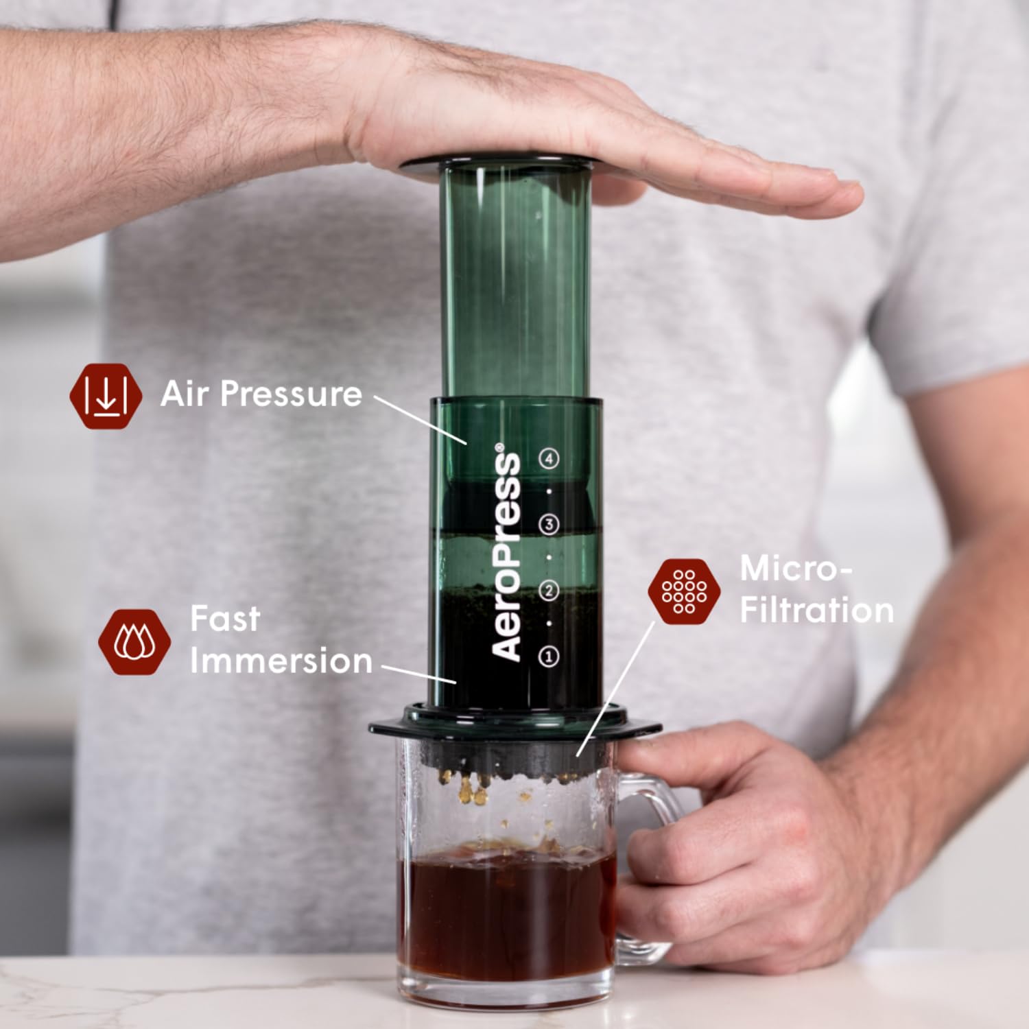 Foto 3 pulgar | Coffee Press Aeropress Green 3 en 1 - Venta Internacional