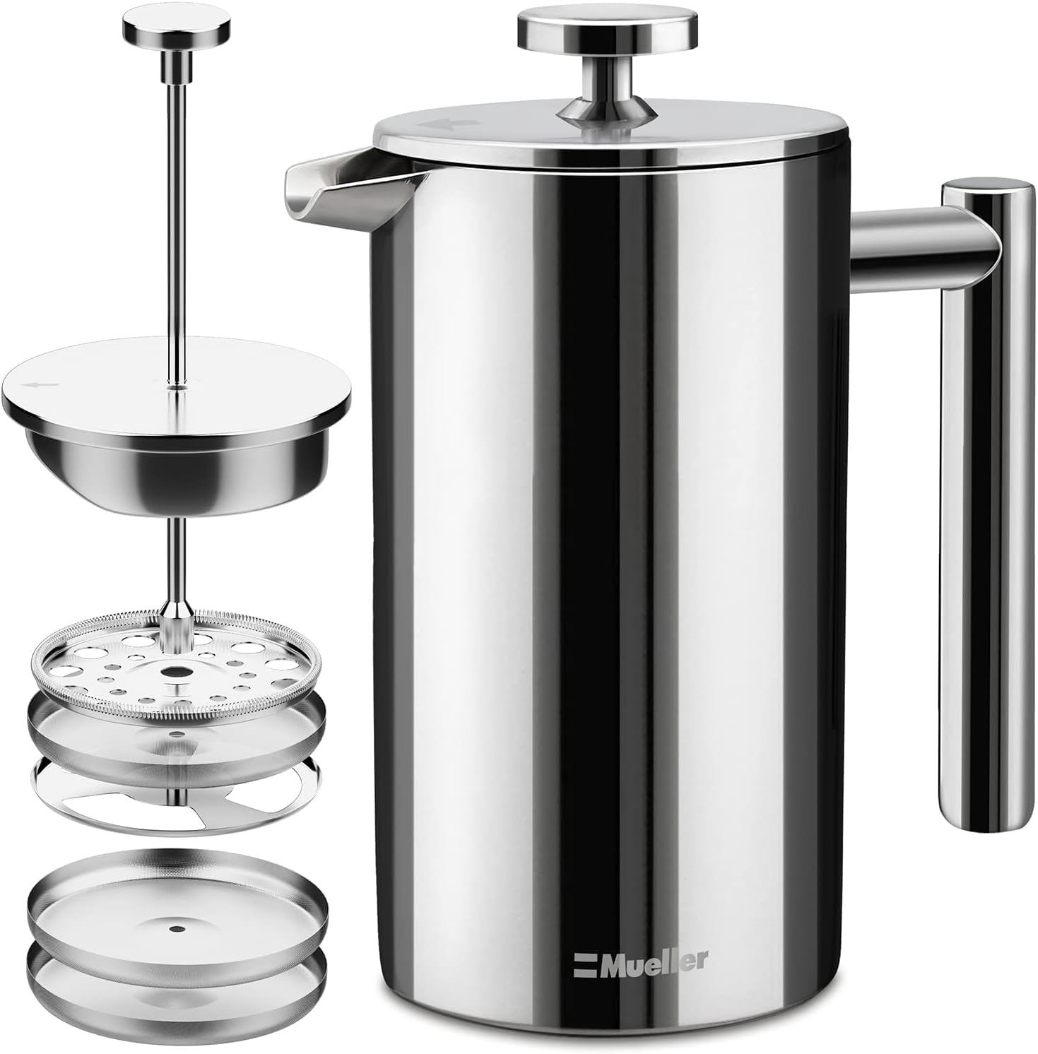Foto 2 pulgar | Cafetera French Press Muellerliving  600 Ml  Acero Inoxidable - Venta Internacional.