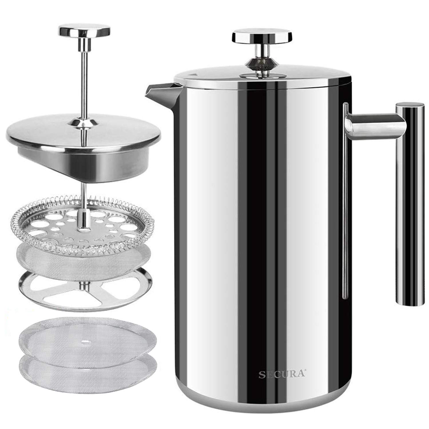 Foto 1 | Cafetera De Prensa Francesa Secura 304 De Acero Inoxidable 1 5 L - Venta Internacional.
