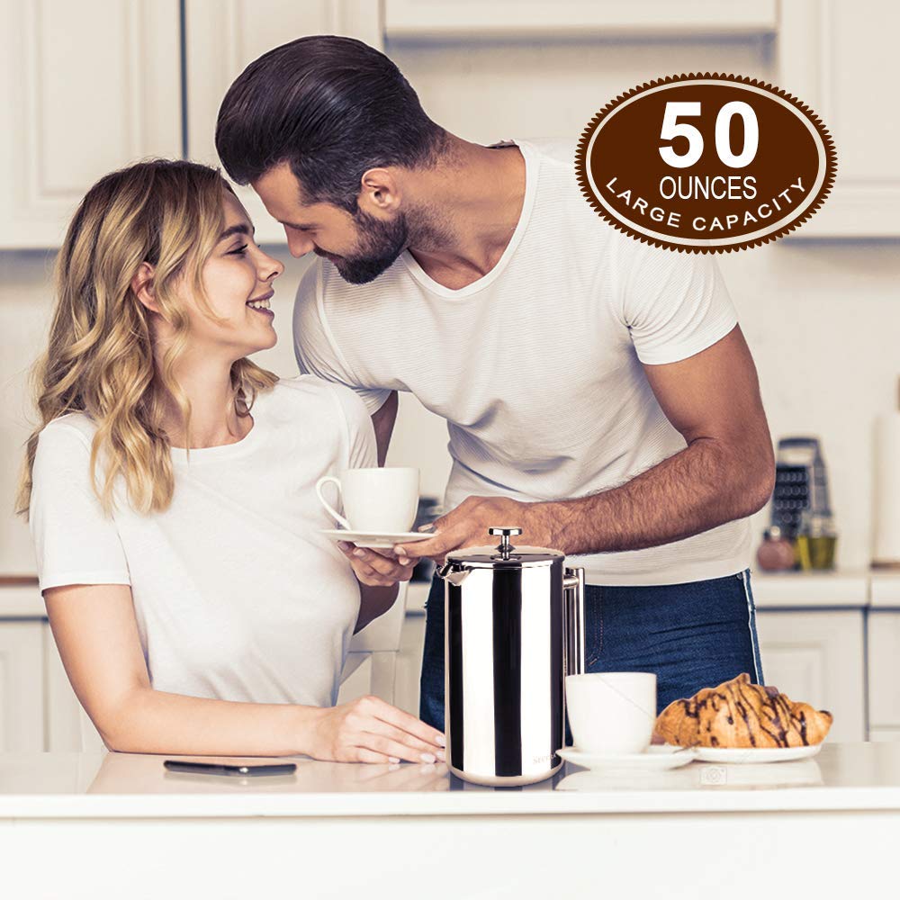 Foto 6 | Cafetera De Prensa Francesa Secura 304 De Acero Inoxidable 1 5 L - Venta Internacional.