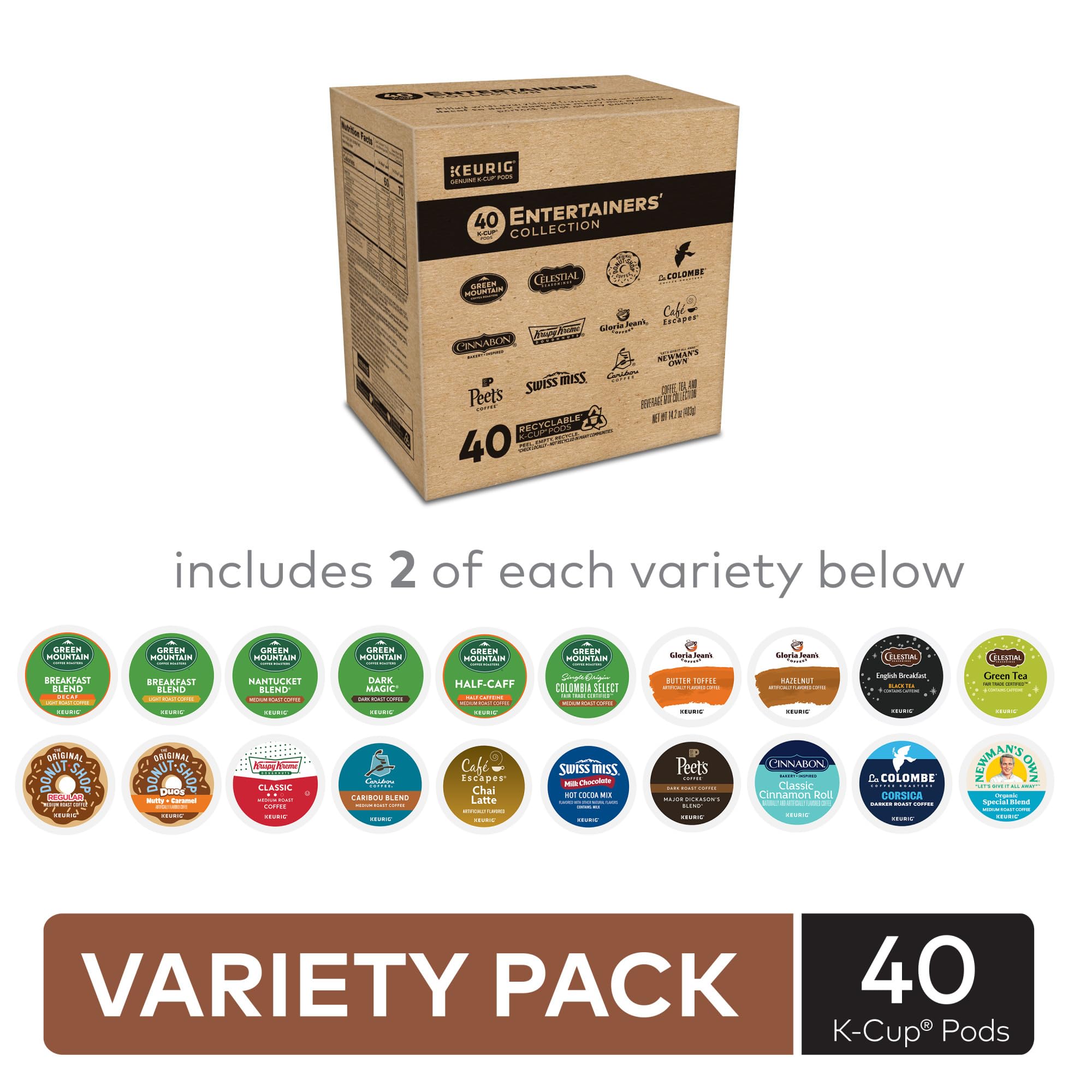 Foto 2 | Paquete Variado De Café Keurig Entertainers 40 Cápsulas K-cup - Venta Internacional.