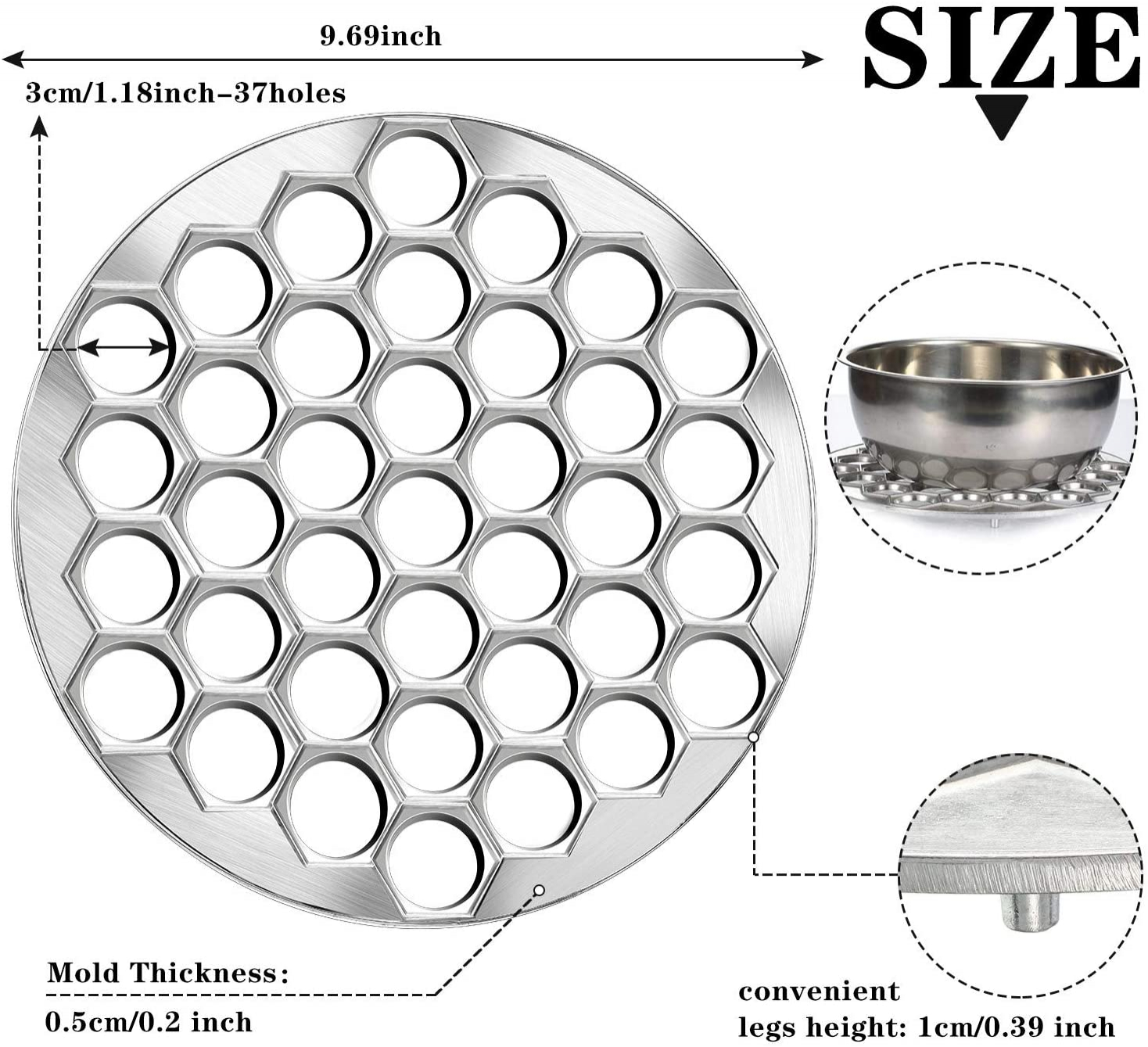 Foto 4 pulgar | Venta Internacional- Molde de Metal Pelmeni para Albóndigas con Cortador de Ravioles Jieyou