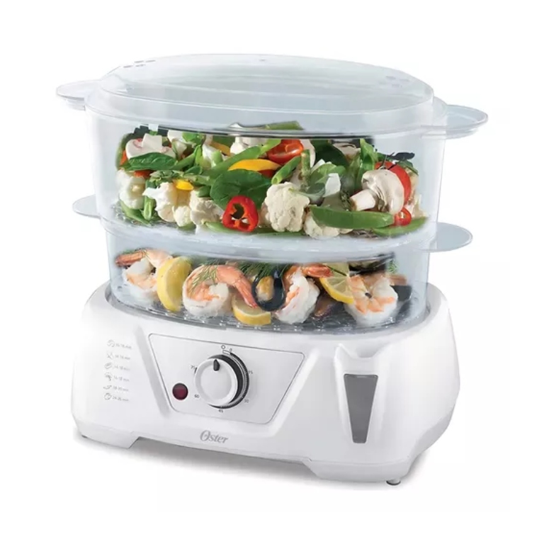 Foto 1 | Vaporera De Alimentos Oster Con 2 Bandejas Plegables Y Temporizador, Blanco